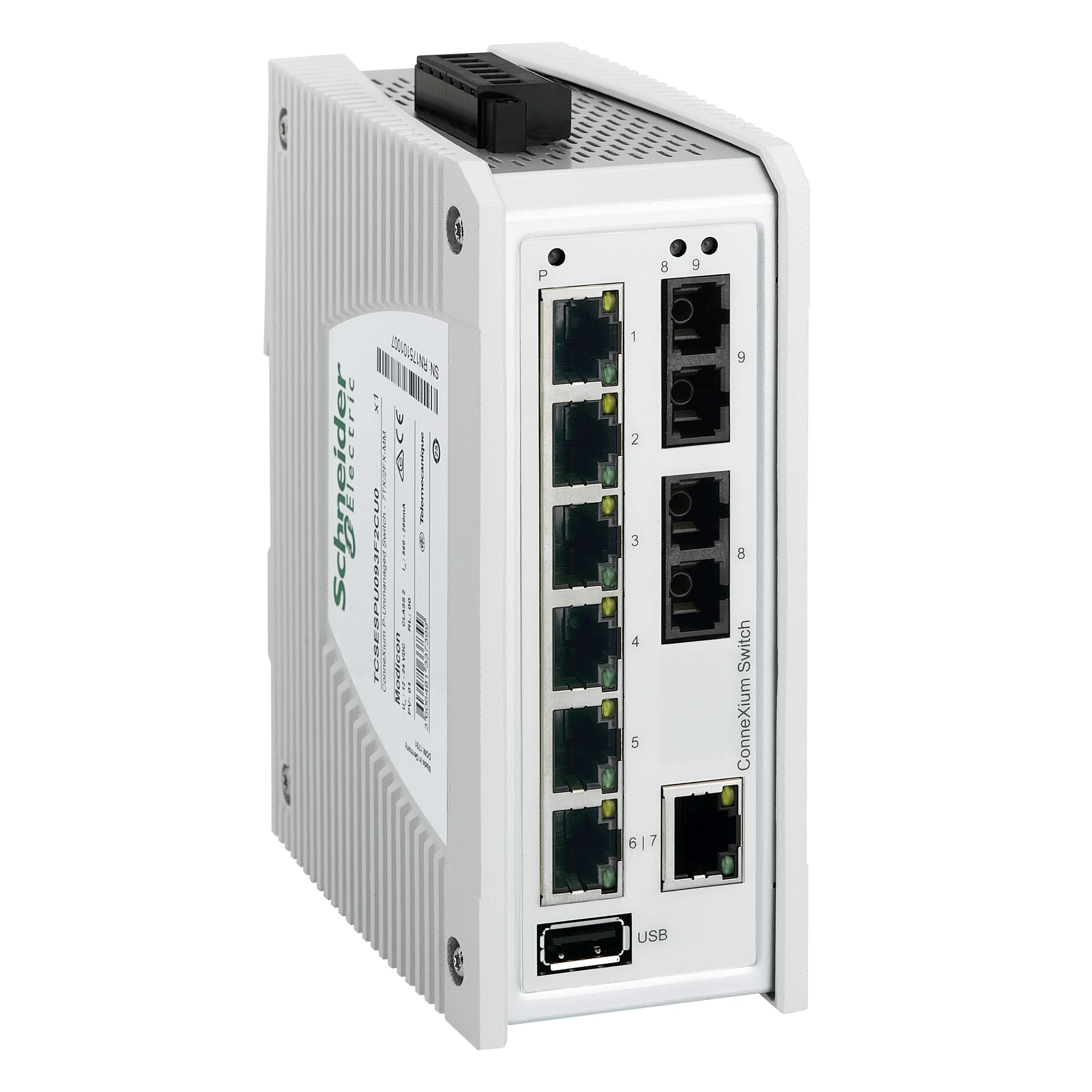 Schneider Electric TCSESPU093F2CU0 ConneXium Premium Unmanaged - 7 Copper Ports (7TX 10/100 Mbps) + 2 Singlemode Fiber Ports (2FX-MM 100 Mbps) (img_001) Schneider Electric TCSESPU093F2CU0 ConneXium Premium Unmanaged - 7 Copper Ports (7TX 10/100 Mbps) + 2 Singlemode Fiber Ports (2FX-MM 100 Mbps) (img_001)