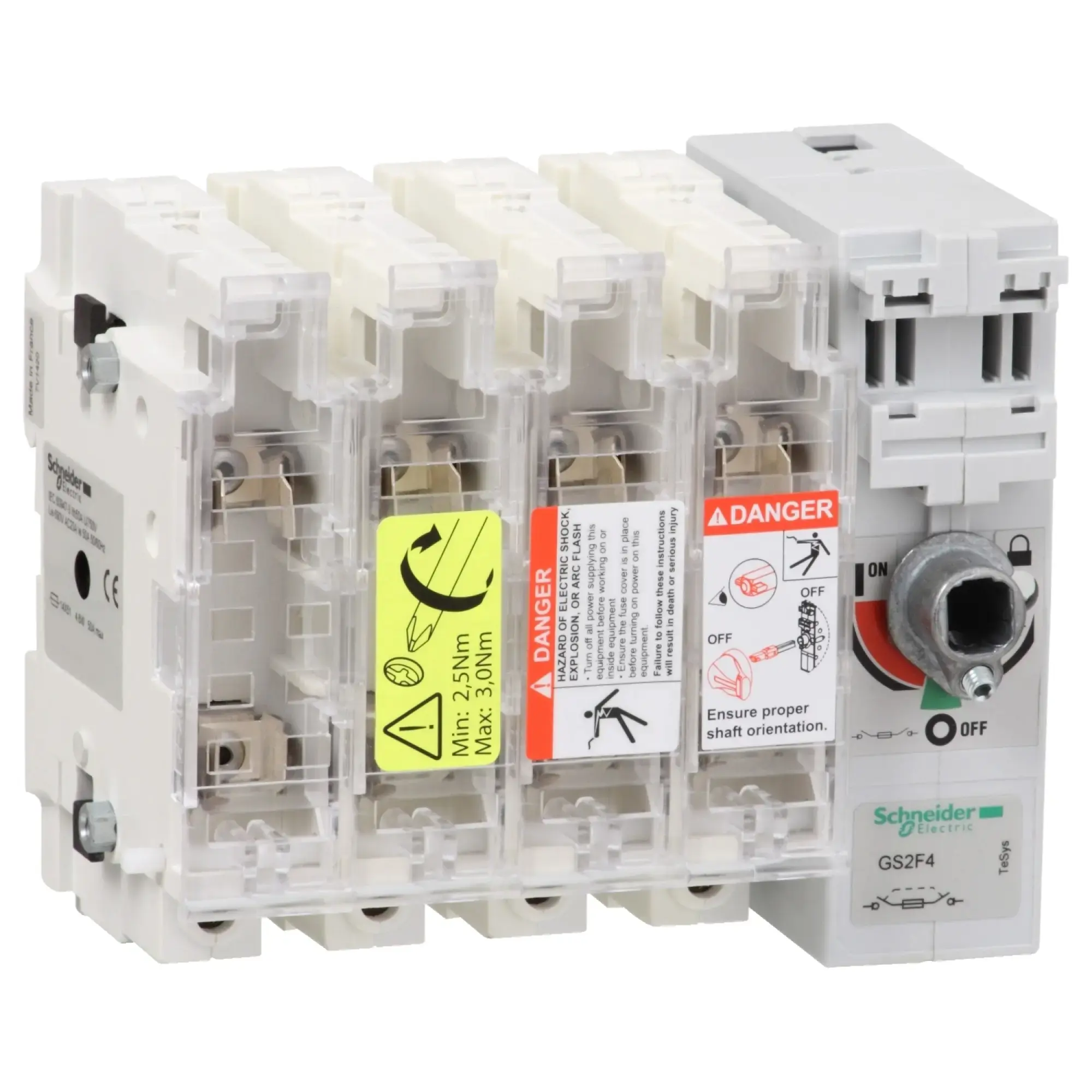 Schneider Electric GS2F4 Load disconnect switch w. Fuses TeSys GS2F, 4p, 50A, DIN 14x51mm (img_002) Schneider Electric GS2F4 Load disconnect switch w. Fuses TeSys GS2F, 4p, 50A, DIN 14x51mm (img_002)