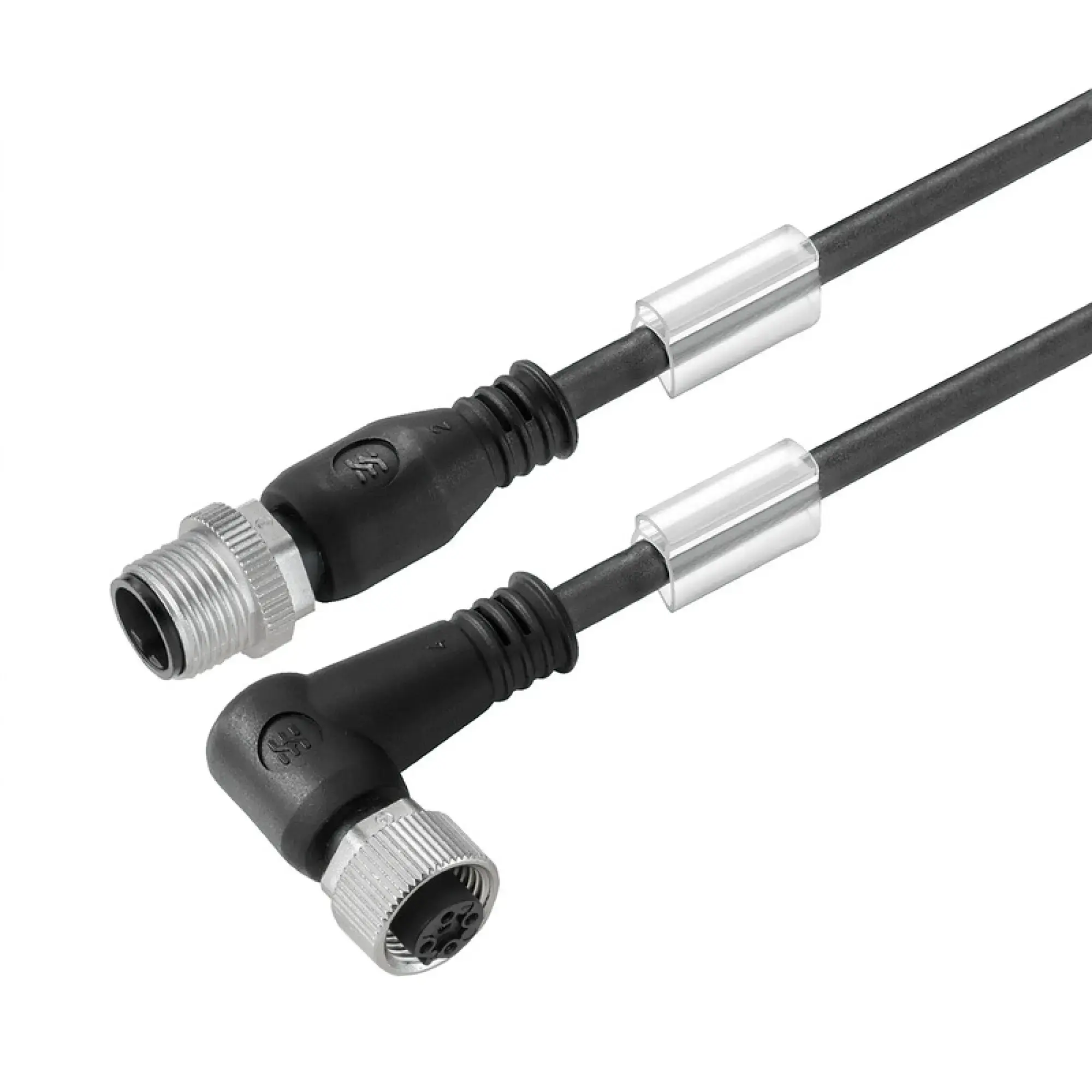 Weidmüller 1011991000 Sensor-actuator Cable (assembled), Connecting line, M12 / M12, Number of poles: 5, pin, straight - socket, 90&deg;, LED: No, Cable length: 10 m, Shiel (img_001)