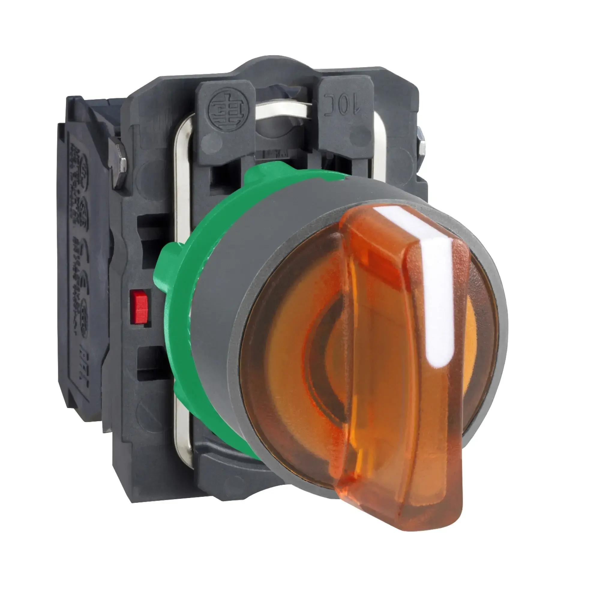 Schneider Electric XB5AK135G5C0 Illuminated selector switch, Harmony XB5, plastic, light grey, orange, 22mm, universal LED, 3 positions, 1NO + 1NC, 110-120V AC (img_001) Schneider Electric XB5AK135G5C0 Illuminated selector switch, Harmony XB5, plastic, light grey, orange, 22mm, universal LED, 3 positions, 1NO + 1NC, 110-120V AC (img_001)