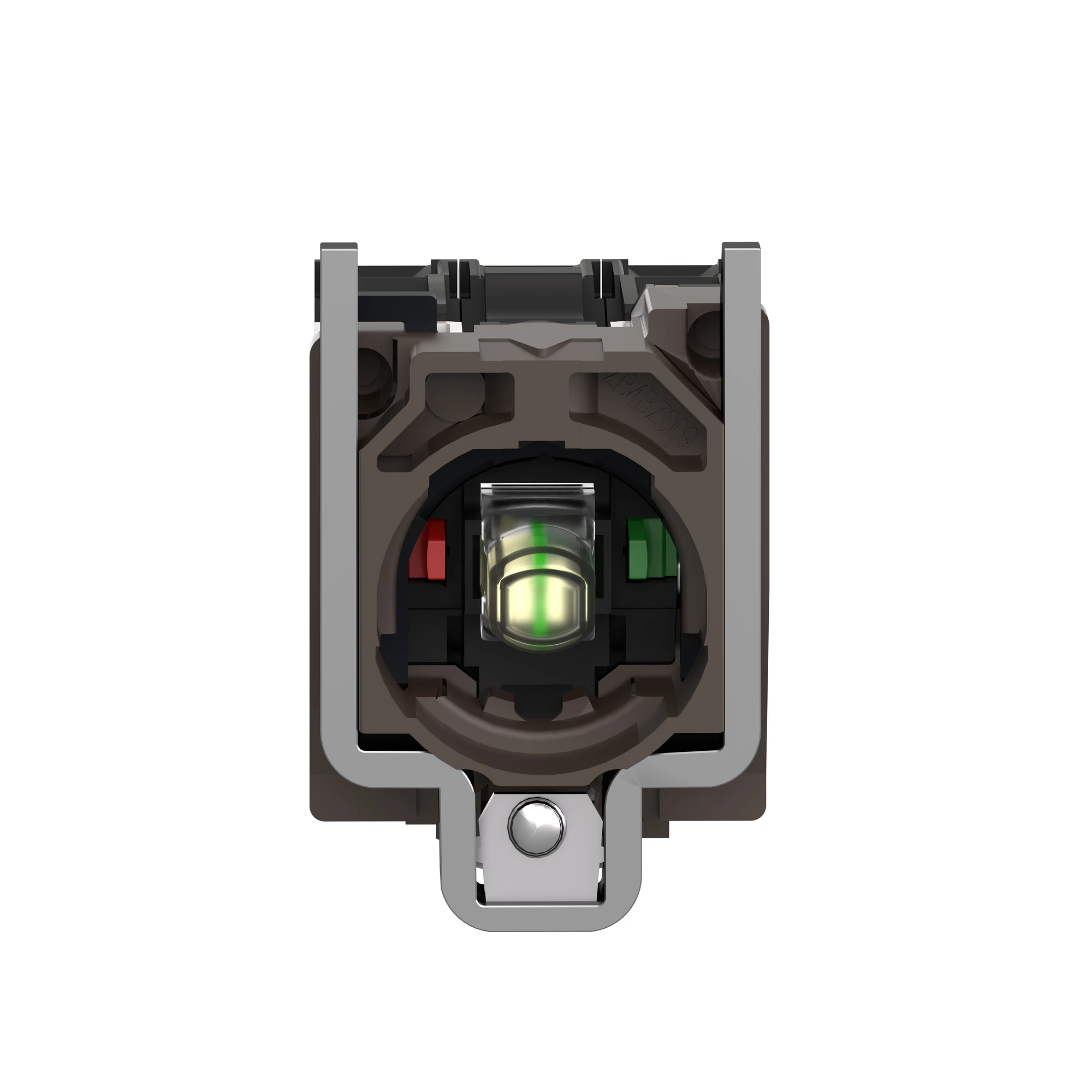 Schneider Electric ZB4BW0B15 Auxiliary contact block with mounting flange, Harmony XB4, Metal, white, universal LED, 1NC+1NO, 24V ACDC (img_006)