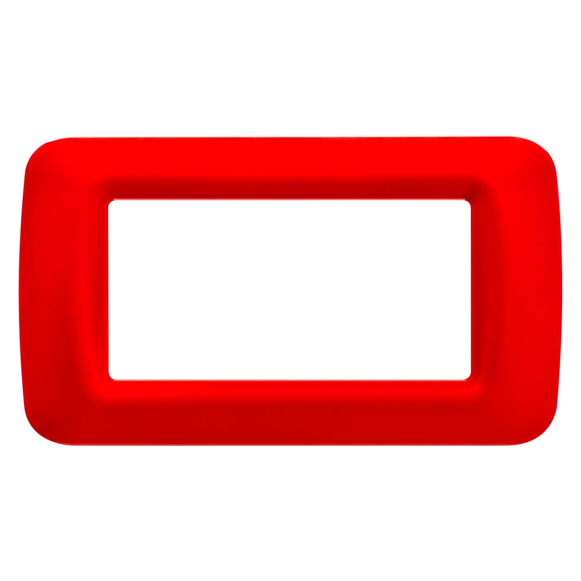 GEWISS GW22524 TOP SYSTEM PLATE - IN TECHNOPOLYMER GLOSS FINISHING - 4 GANG - GERANIUM RED - SYSTEM (img_001)