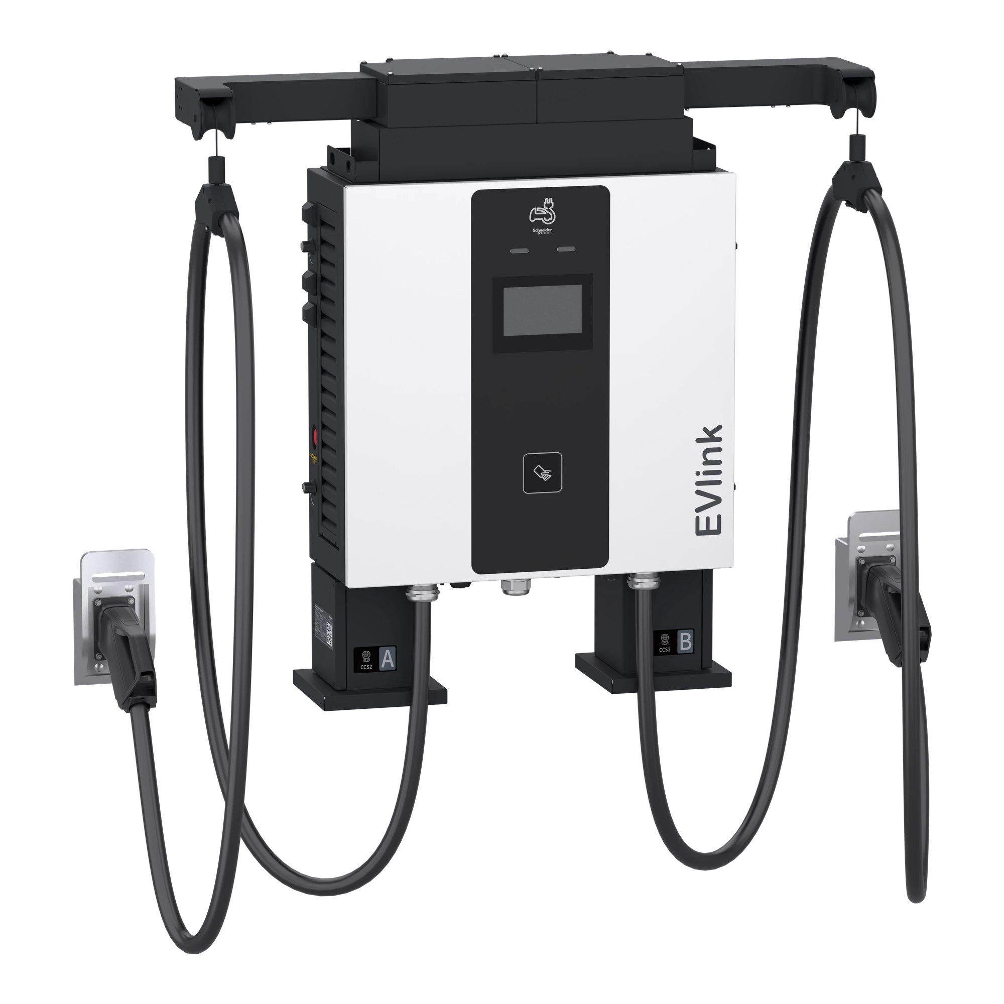 Schneider Electric EVD1S60TBB Pro DC Wallbox 60kW, 2xCCS2 5m, mit Kabelmanagementsystem, 4G, ISO15118, IK10, IP55, C3M, Display (img_001) Schneider Electric EVD1S60TBB Pro DC Wallbox 60kW, 2xCCS2 5m, mit Kabelmanagementsystem, 4G, ISO15118, IK10, IP55, C3M, Display (img_001)