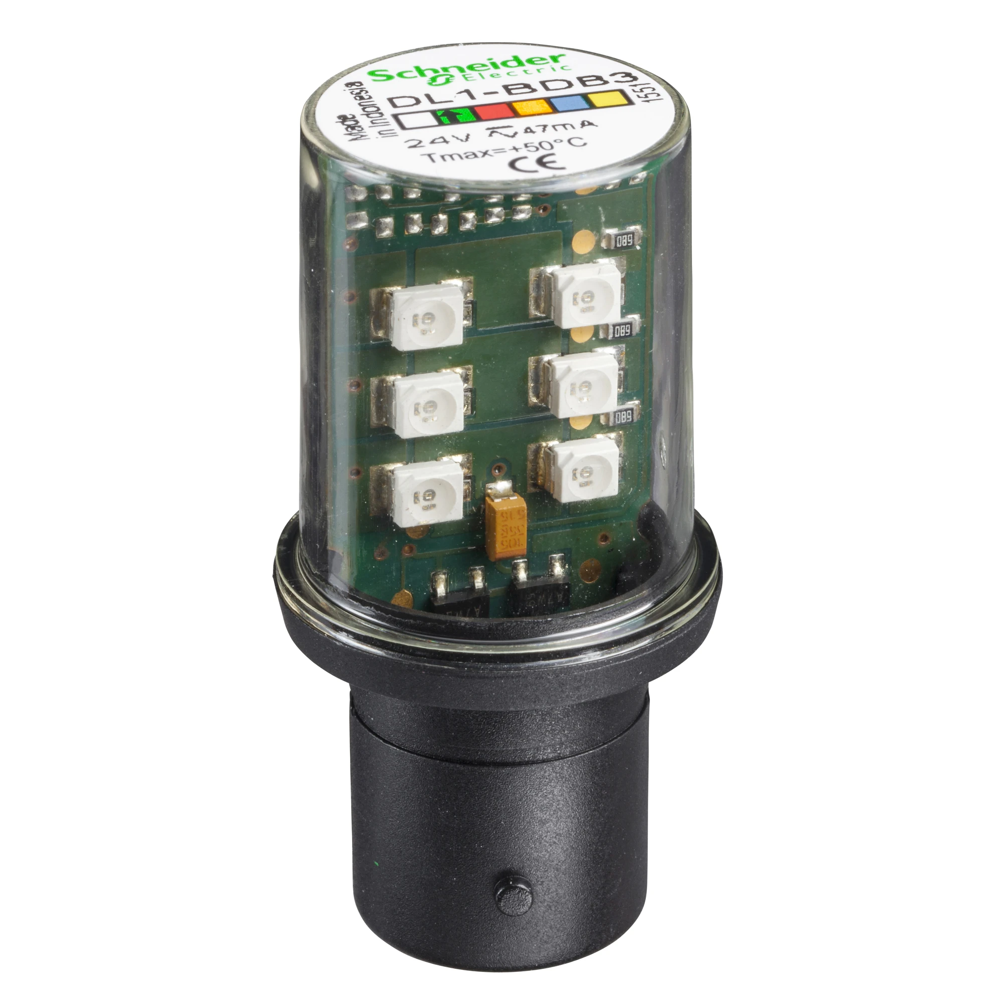 Schneider Electric DL1BDB3 LED lamp, green for command and signaling devices, BA 15d, 24 V (img_001)