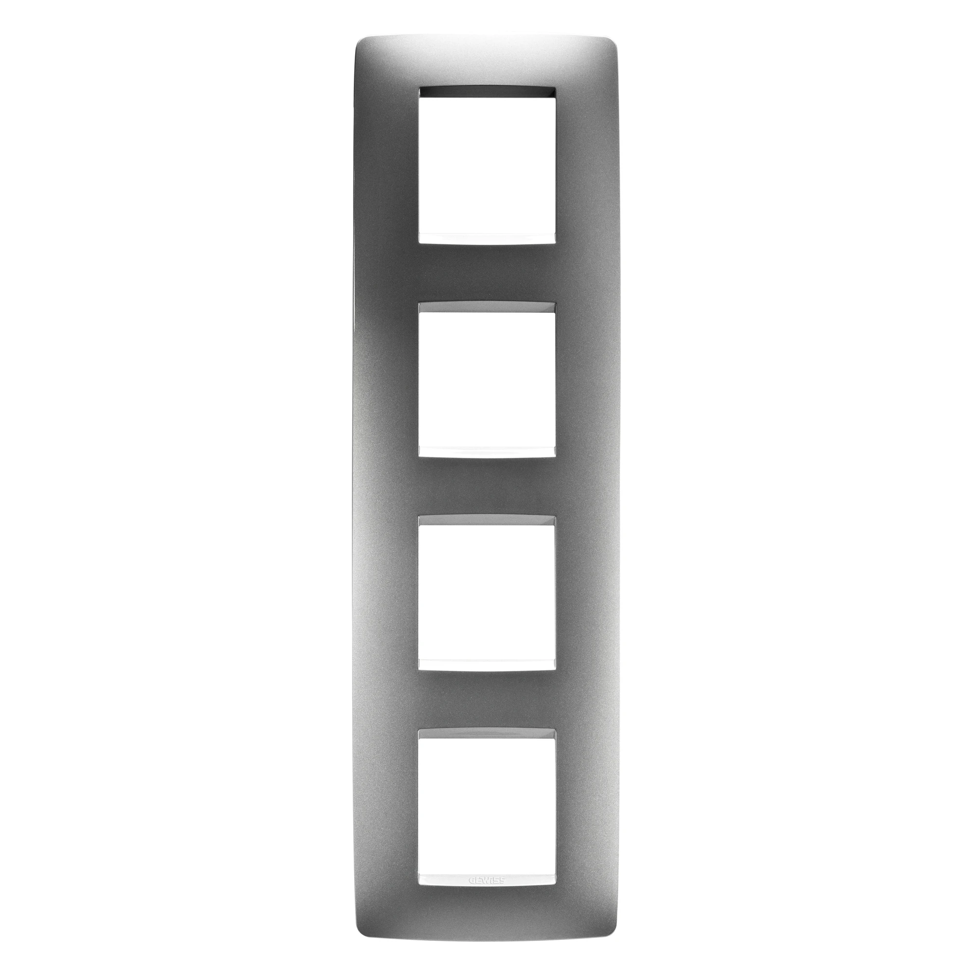 GEWISS GW16129VT ONE INTERNATIONAL PLATE - IN PAINTED TECHNOPOLYMER - 2+2+2+2 MODULES VERTICAL - TITANIUM - CHORUSMART (img_001)