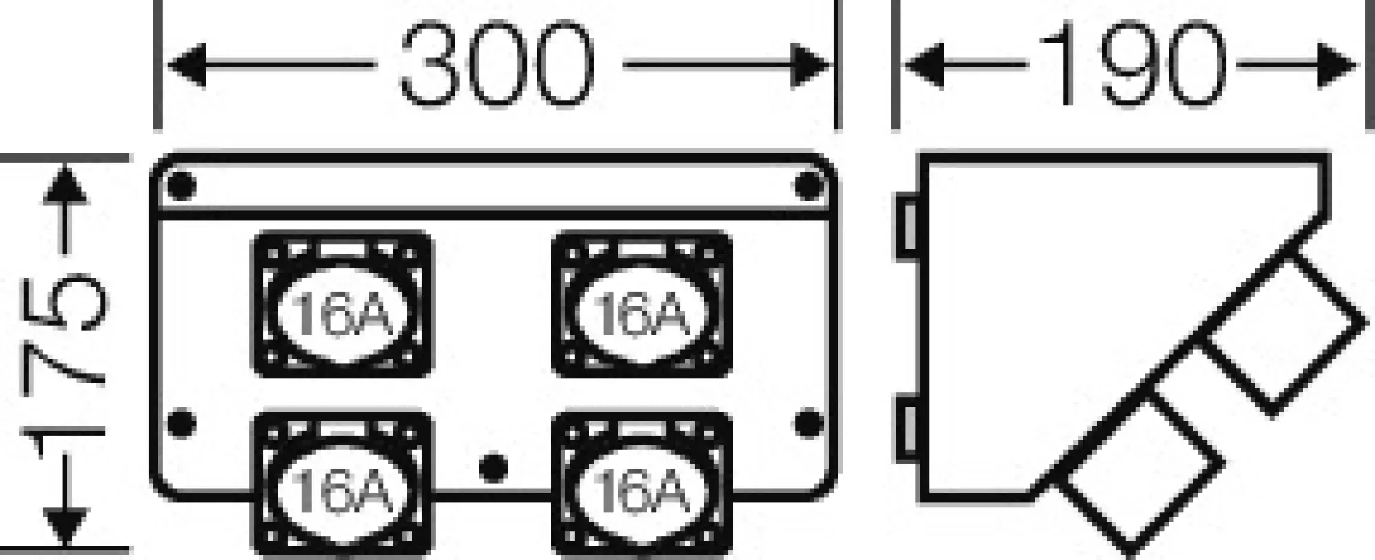 Hensel 20001454 Mi Connection Box, 4x CEE 16A, 3p., 230V Mi CB 19 (img_002)