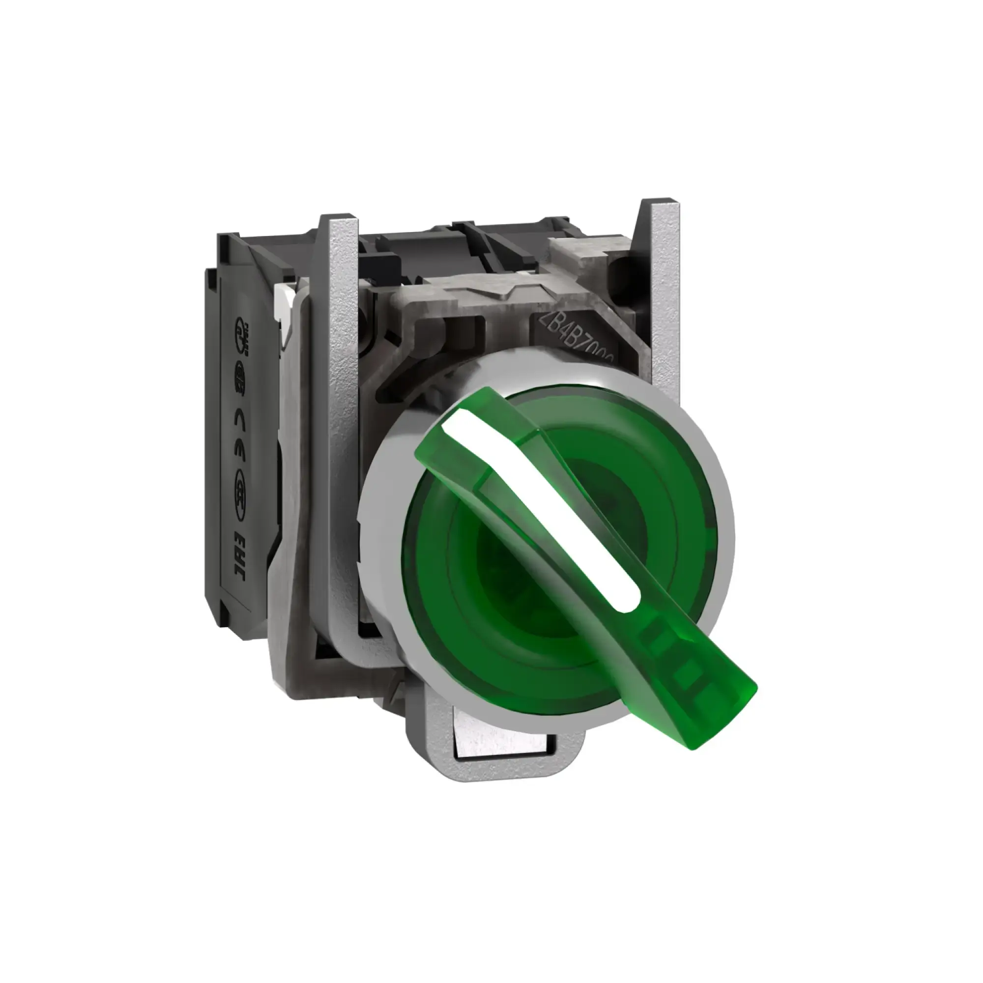 Schneider Electric XB4BK123M5 Illuminated selector switch, Harmony XB4, metal, 22mm, green, universal LED, 2 positions, 1NO+1NC, 230-240V AC (img_001) Schneider Electric XB4BK123M5 Illuminated selector switch, Harmony XB4, metal, 22mm, green, universal LED, 2 positions, 1NO+1NC, 230-240V AC (img_001)