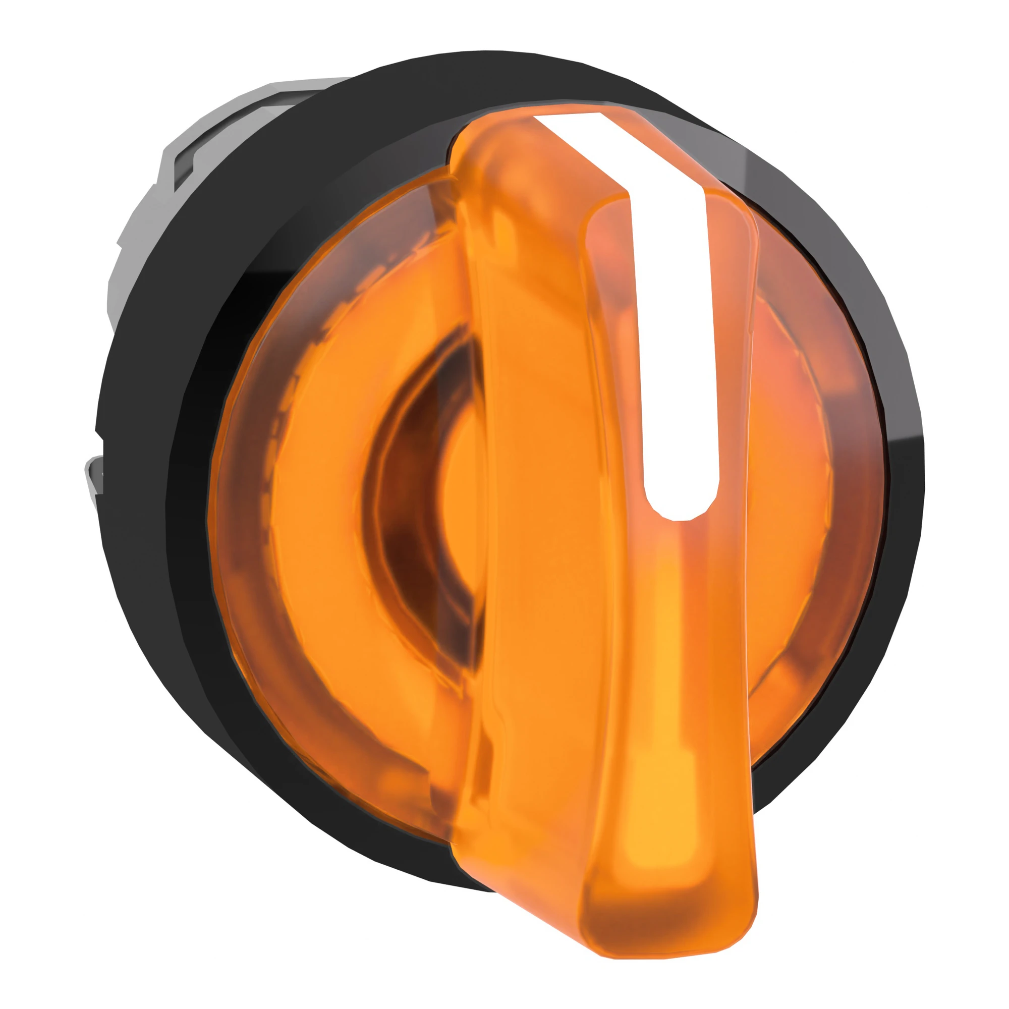 Schneider Electric ZB4BK18537 Illuminated Selector Switch, Front Element, Harmony XB4, Metal Black, 22mm, Orange, for Universal LED, 3 Positions, Momentary Right (img_001)
