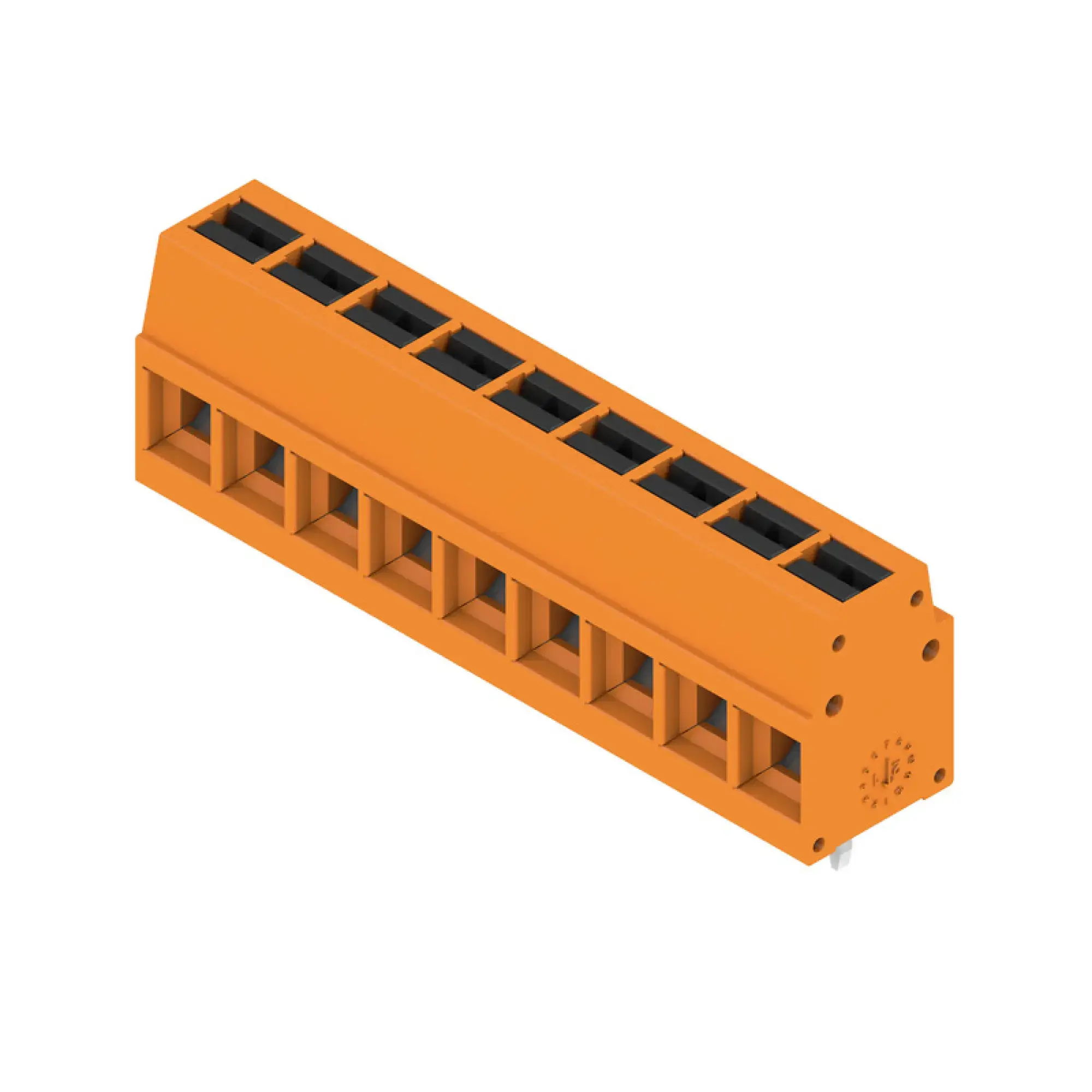 Weidmüller 2786600000 PCB terminal, 350 V, 24 A, Pitch in mm: 5.00, 2.5 mm², Number of poles: 9, PUSH IN with actuator, THT solder connection, 90°, Box (img_001)