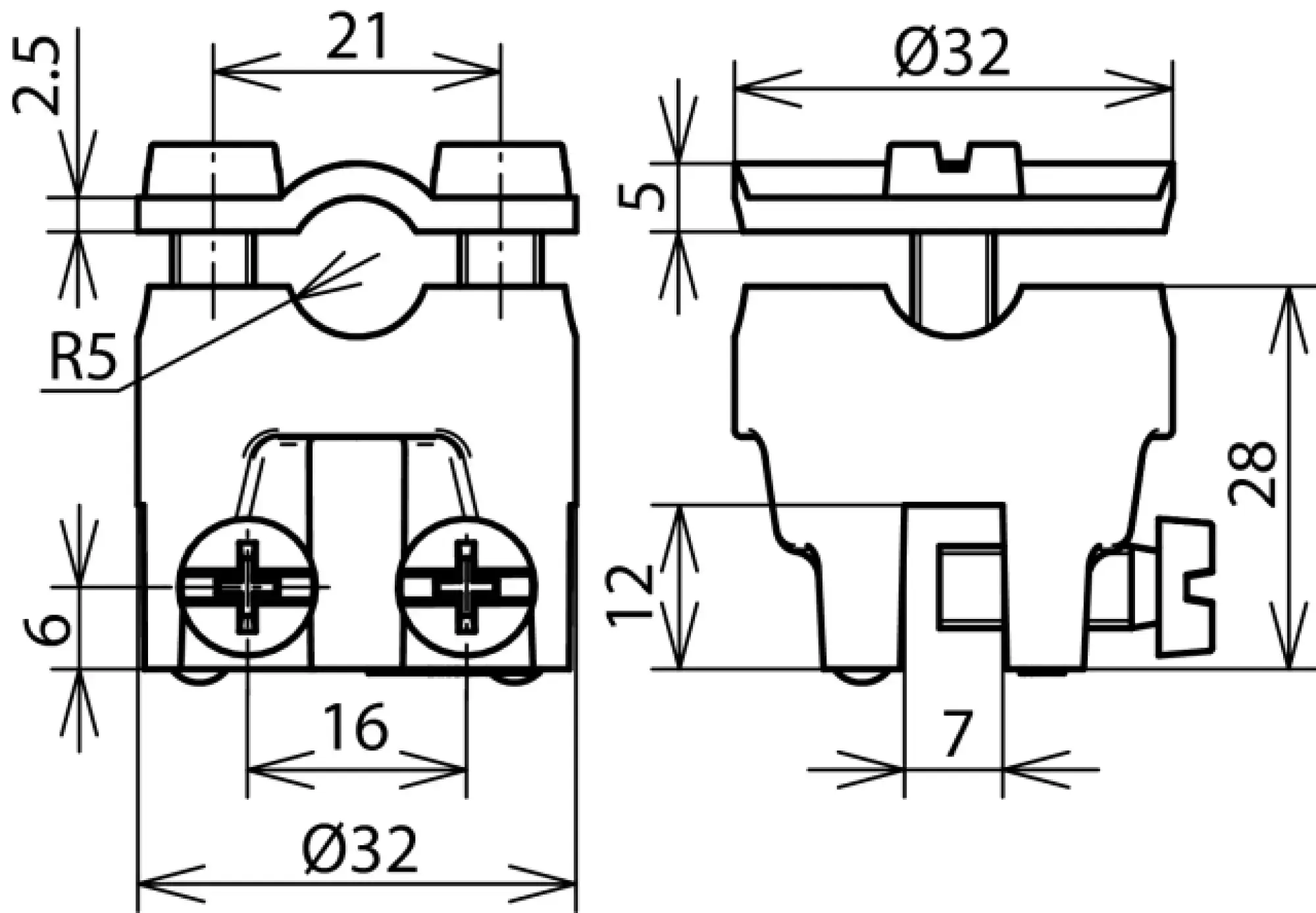 Dehn 365007 Saddle clamp RCB clamp. range 0.7-6mm with double cleat for Rd 7-10mm (img_004)