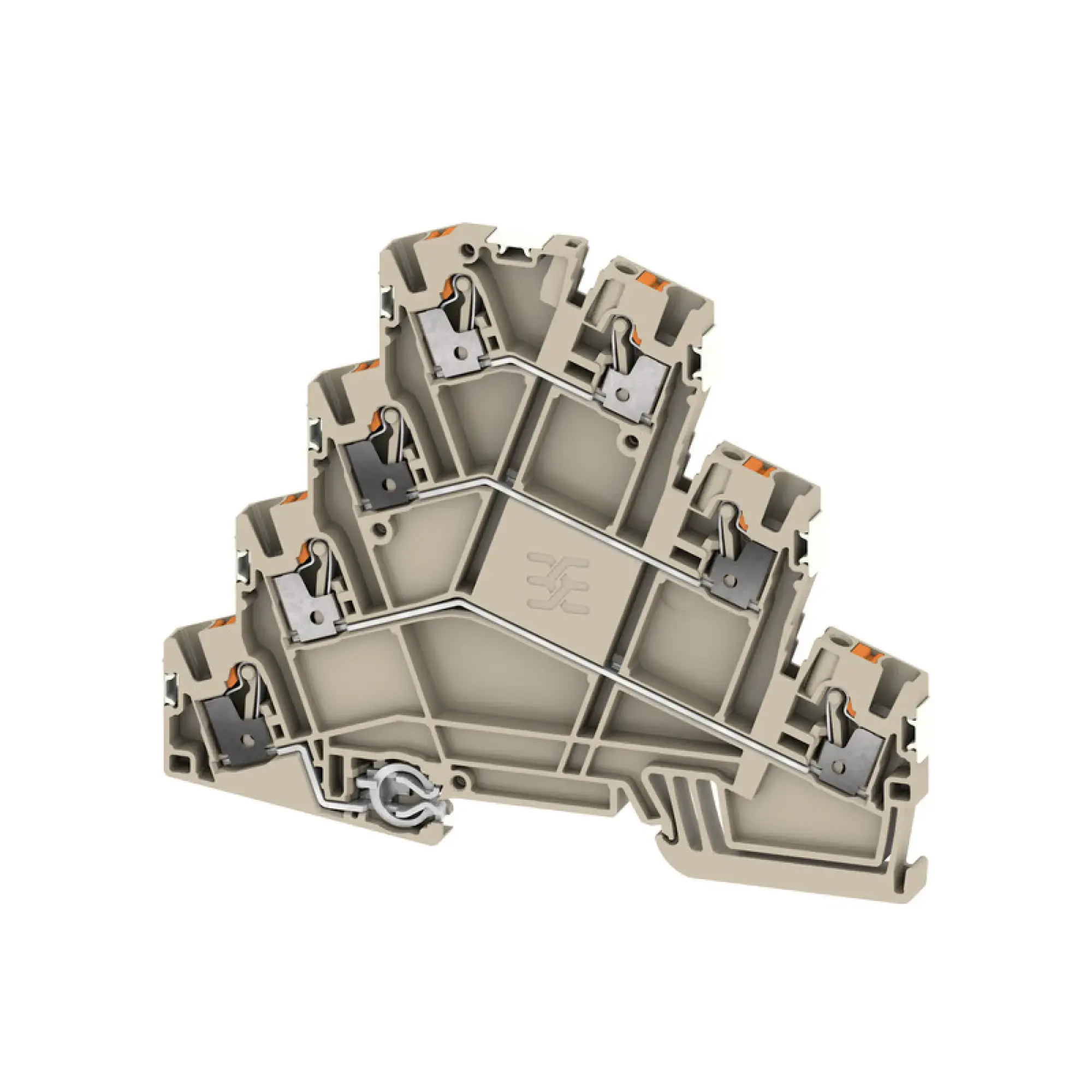 Weidmüller 2742040000 Motor-connection terminal (Multi-level), PUSH IN, dark beige, 2.5 mm², 22 A, 690 V, Number of connections: 7, Number of levels: 4, TS 35, V-0, Wemid (img_001)