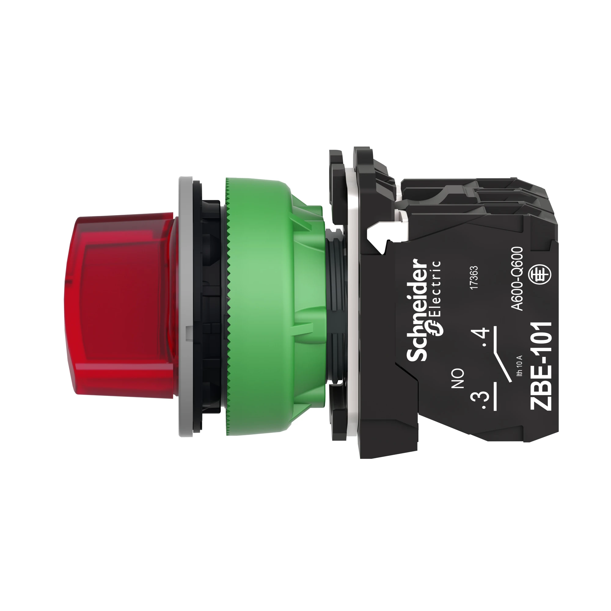 Schneider Electric XB5FK124M5C0 Illuminated Selector Switch, Harmony XB5F, Plastic, Light Gray, Red, 30mm, Universal LED, 2 positions, 1NC + 1NO, 230-240V AC (img_006)