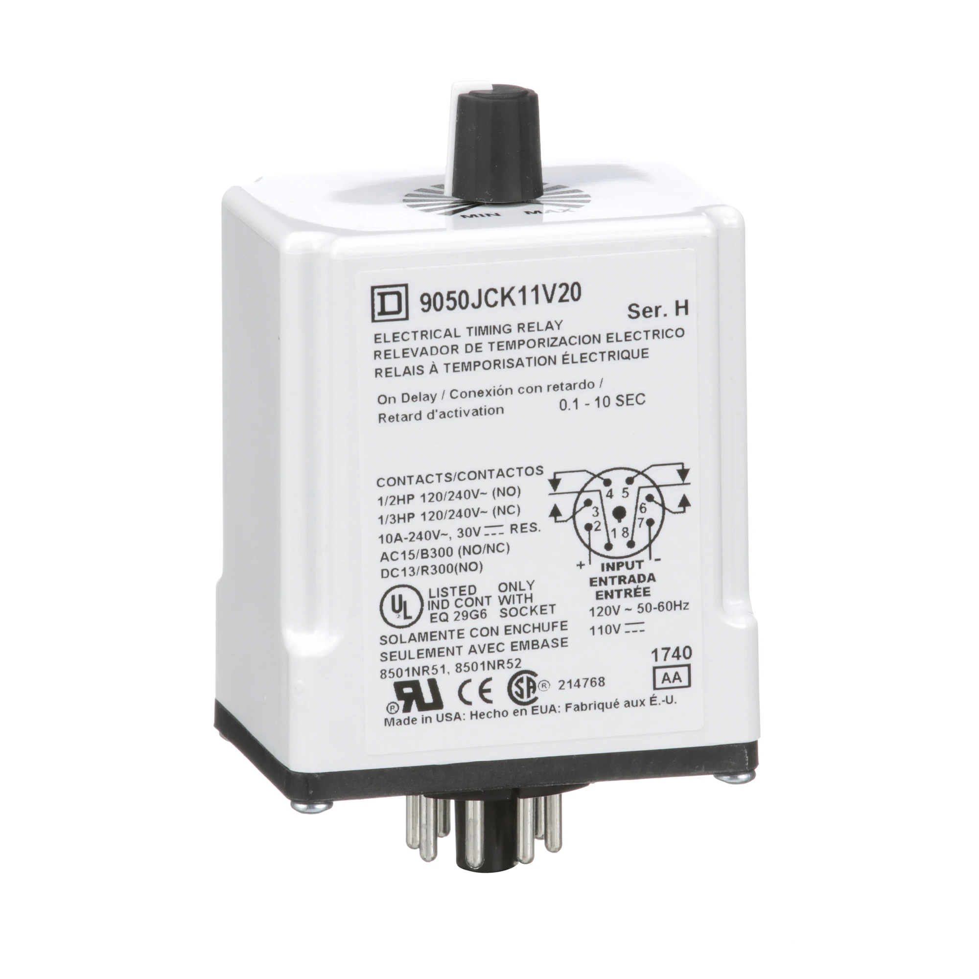 Schneider Electric 9050JCK11V20 ZEITRELAIS 240 V AC, 10 A, TYP JCK (img_001)