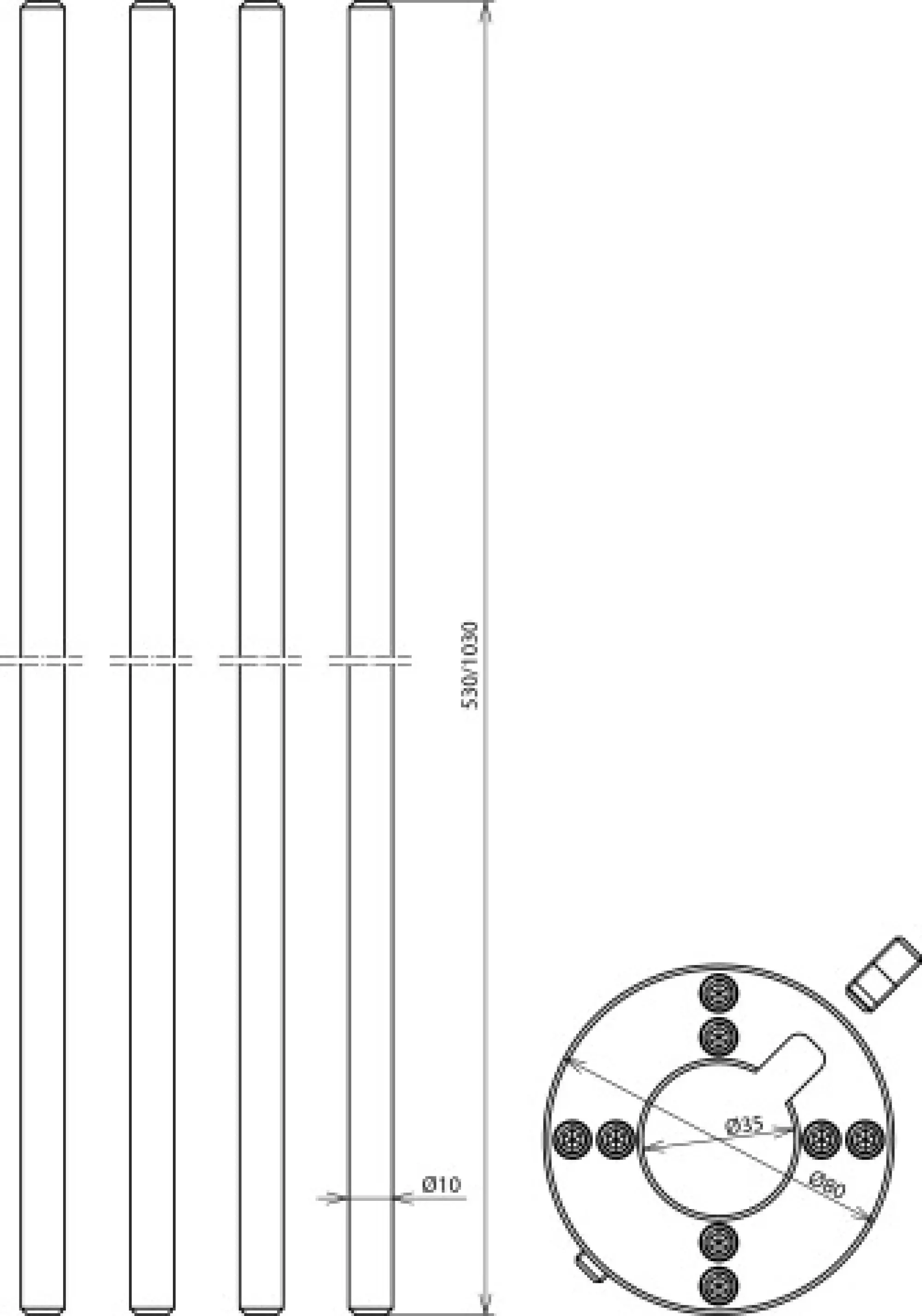 Dehn 819183 Fixing set for lateral air-term. rods four air-term. rods Al D=10mm L=530mm (img_002) Dehn 819183 Fixing set for lateral air-term. rods four air-term. rods Al D=10mm L=530mm (img_002)