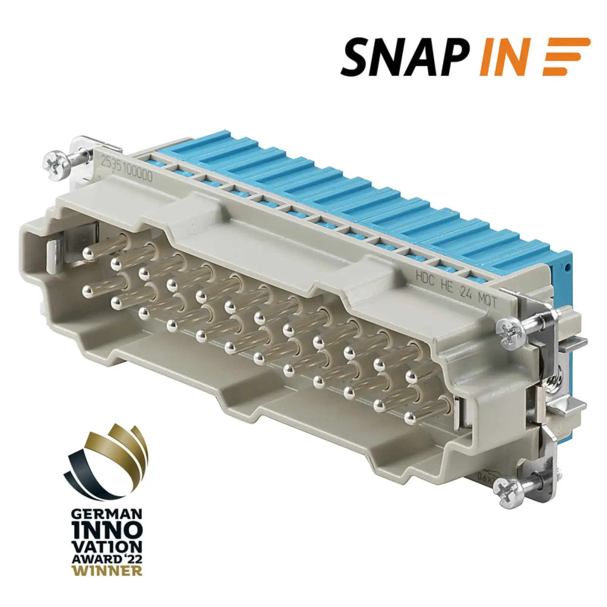 Weidmüller 2535100000 Contact insert (industry plug-in connectors), Male, 500 V, 16 A, Number of poles: 24, SNAP IN, Size: 8 (img_001)