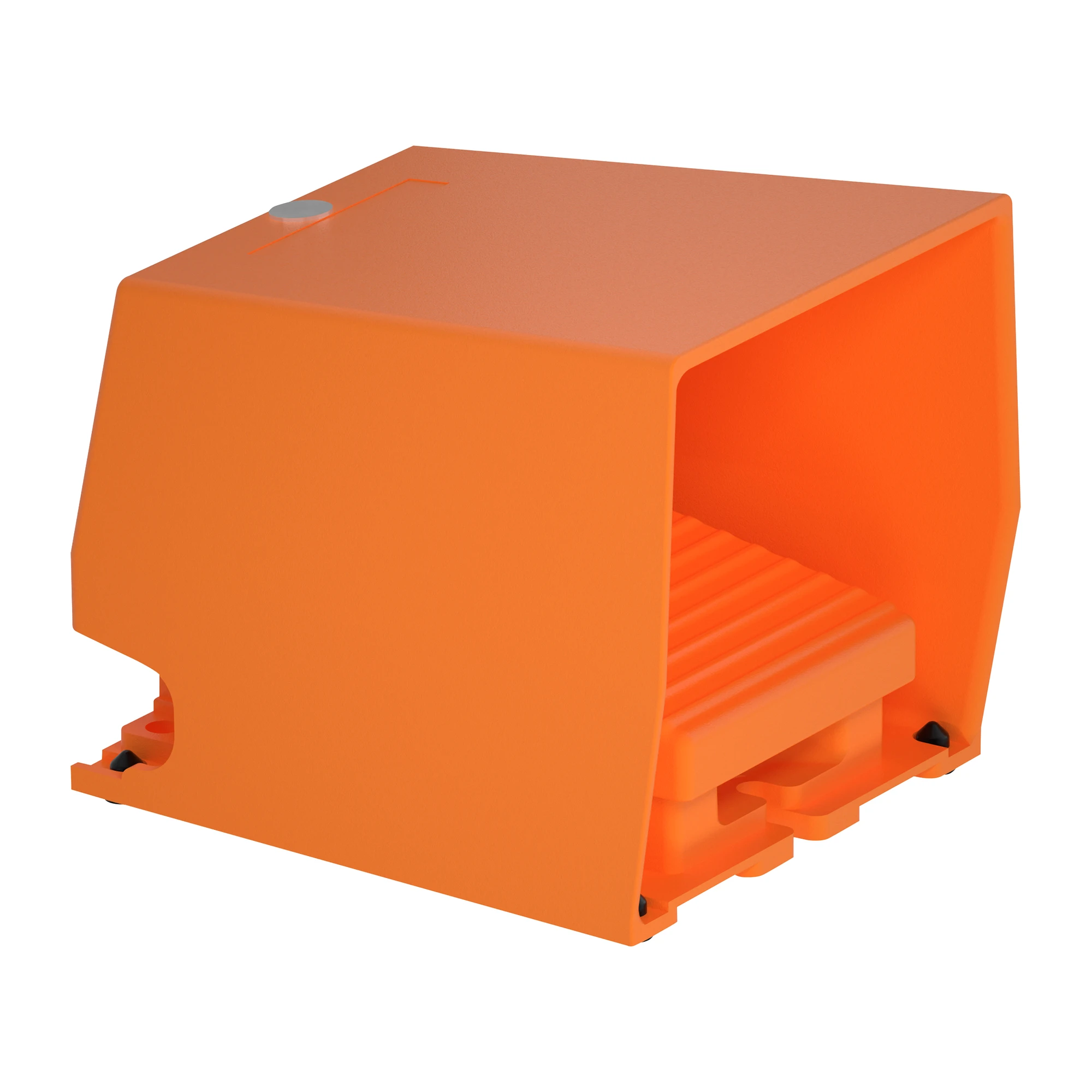 Schneider Electric XPER310 Footswitch, Harmony XPE, simple, metal, orange, 1-stage, 1NO+1NC, IP66, with protective cover (img_001)
