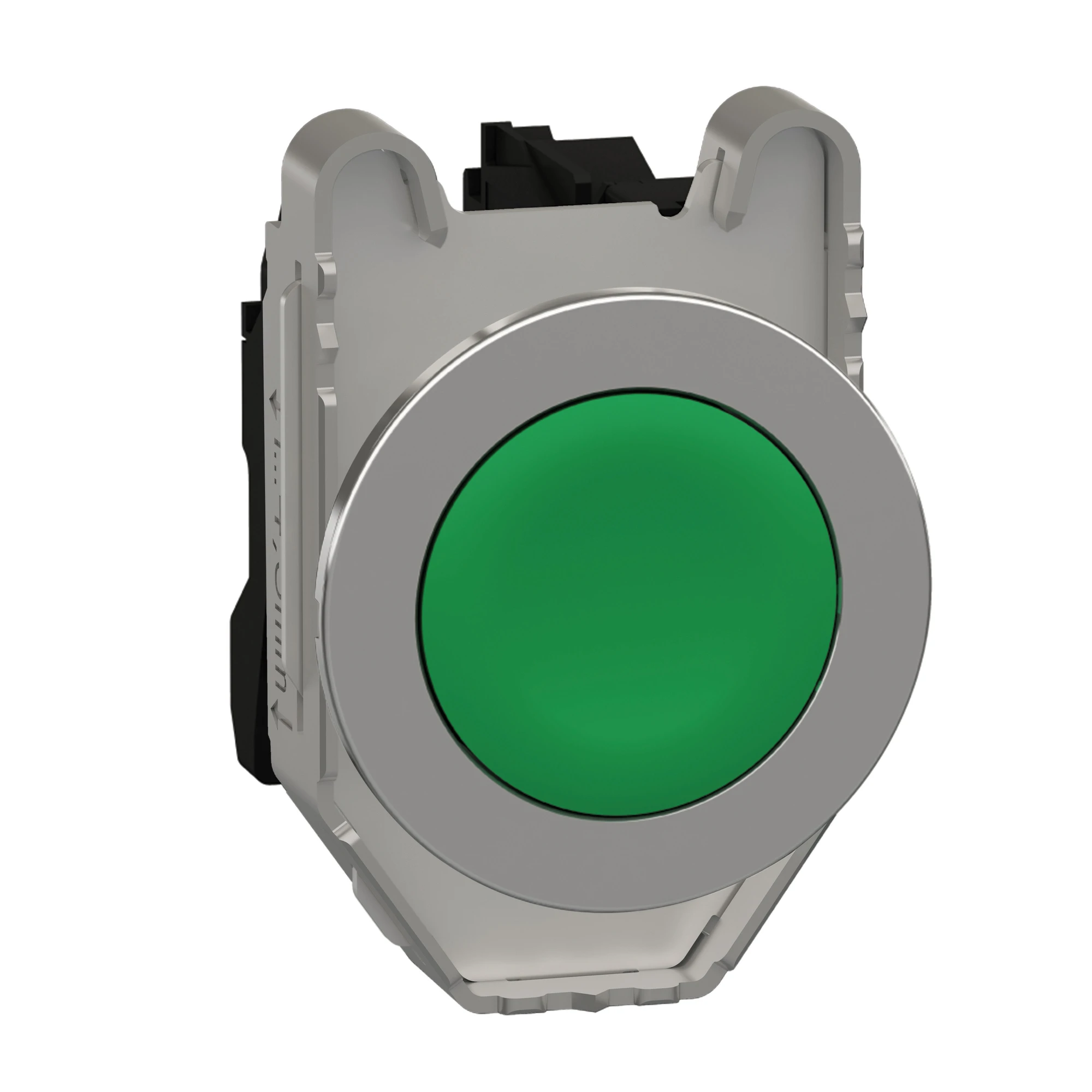 Schneider Electric XB4FA31 Pushbutton, Harmony XB4F, Metal, 30mm, Green, Unlabeled, Momentary, Screw Terminal, 1NO (img_001)