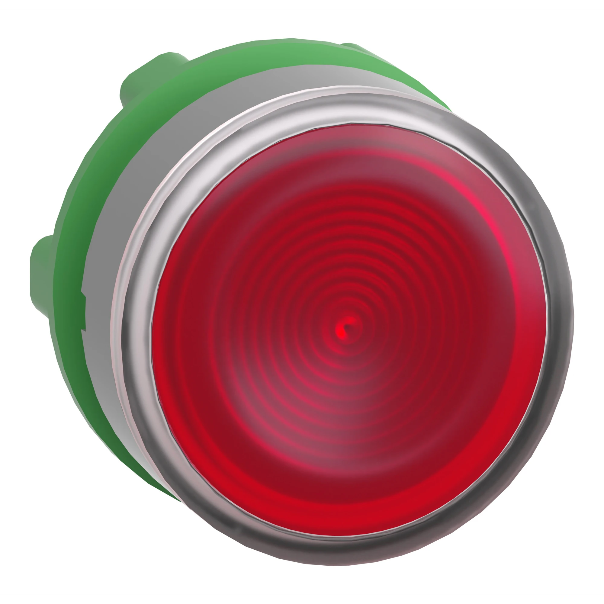 Schneider Electric ZB5AW343SC0 Illuminated Pushbutton, Front Element, Harmony XB5, Plastic, 22mm, Light Grey, Red, for Universal LED, Grooved Dome (img_001)