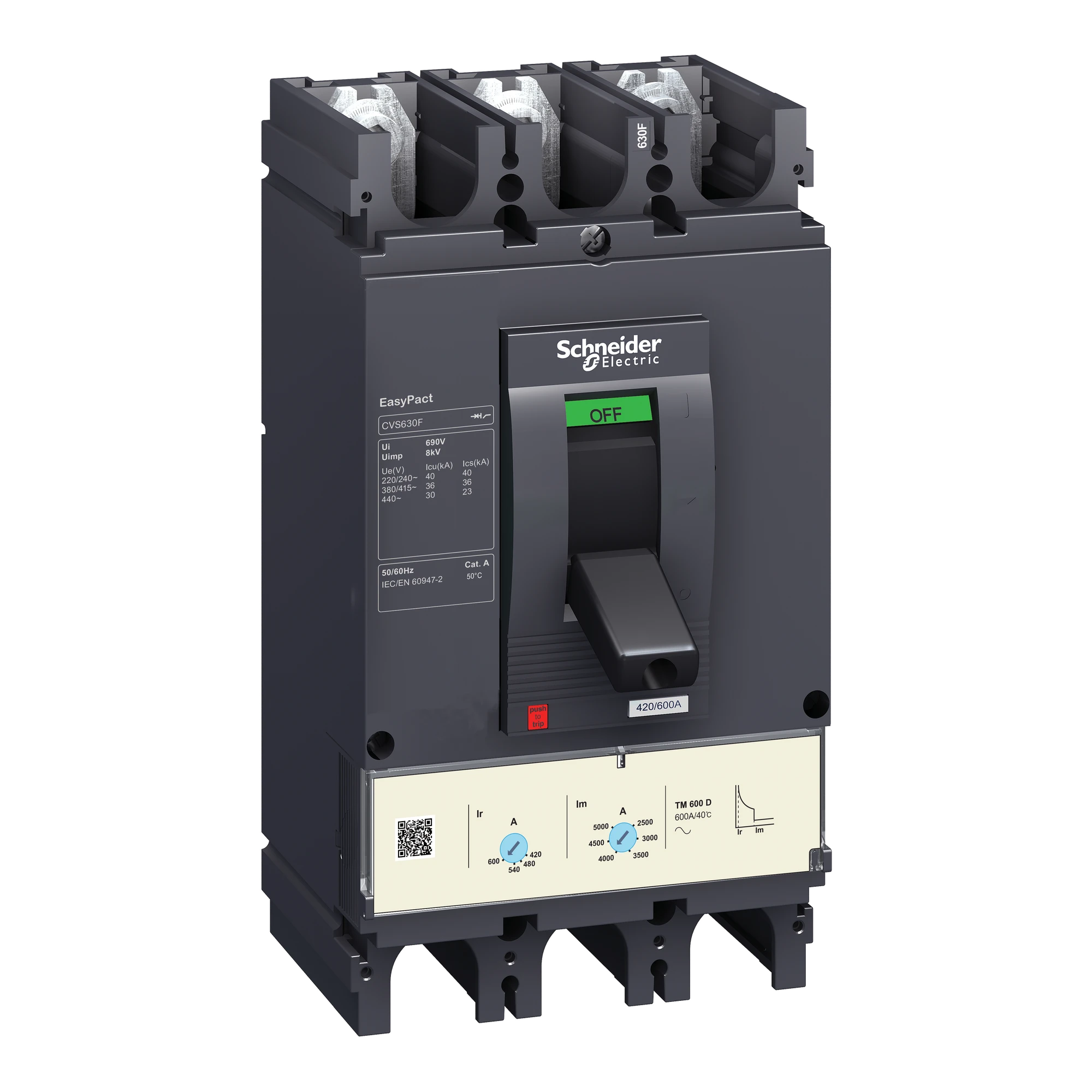 Schneider Electric LV563306 EasyPact CVS630F Leistungsschalter, 36 kA bei 415 VAC, 3P 3d, TM-D 600 A Auslöser (img_001) Schneider Electric LV563306 EasyPact CVS630F Leistungsschalter, 36 kA bei 415 VAC, 3P 3d, TM-D 600 A Auslöser (img_001)