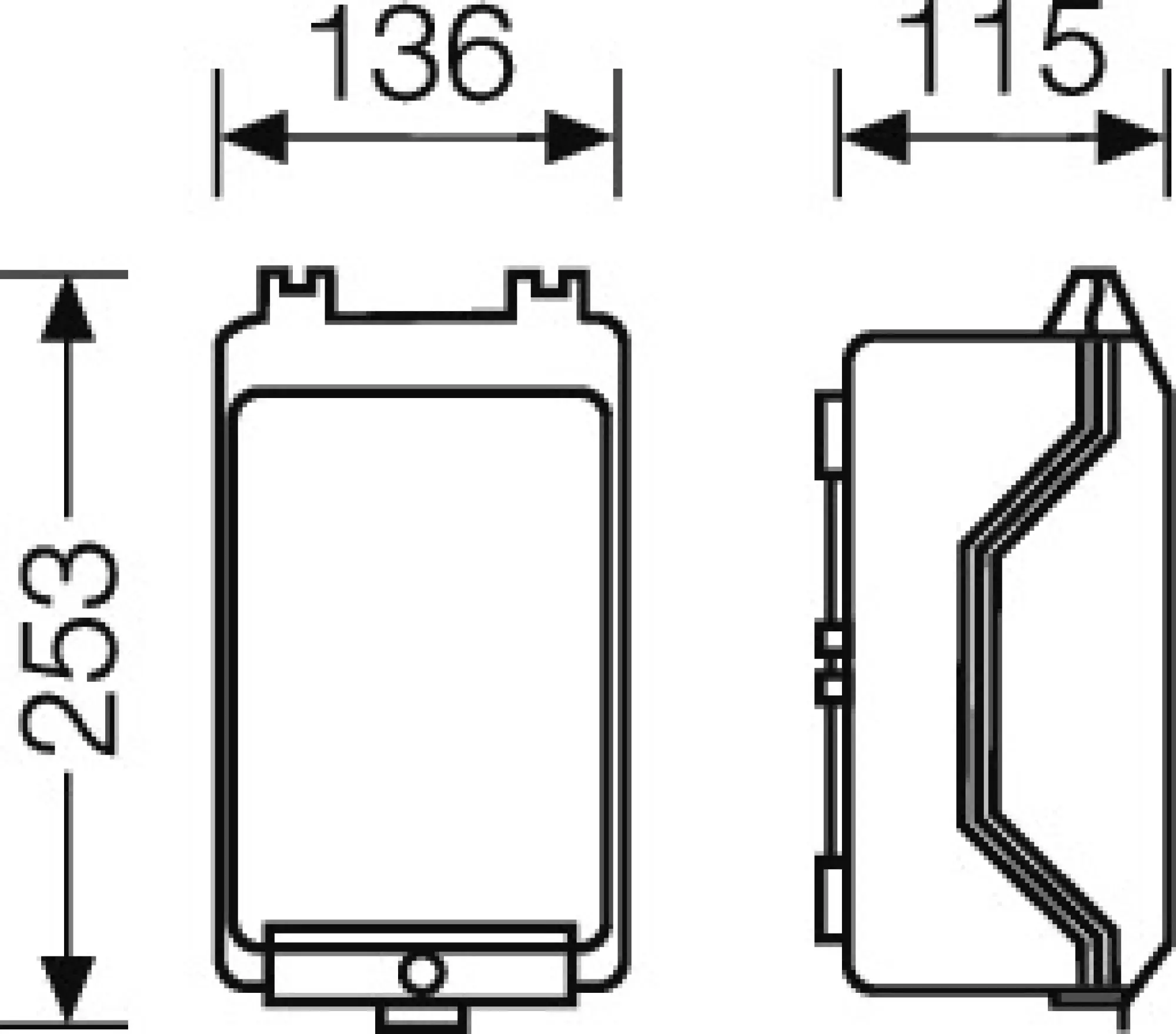 Hensel 3300139 KV-Leergehäuse, Einbaumasse bei eingeb. Montageplatte 101x205x95 mm KG 9001 (img_002)