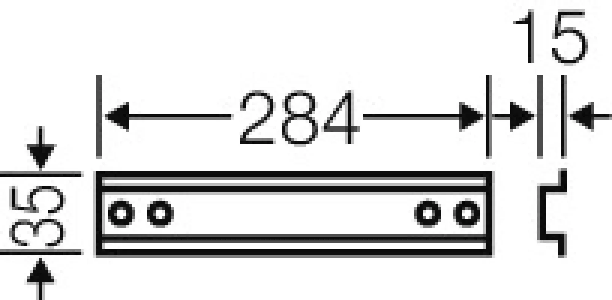 Hensel 2000015 Tragschiene Hutprofil 35 mm, 284 mm lang Mi TS 30 (img_002)