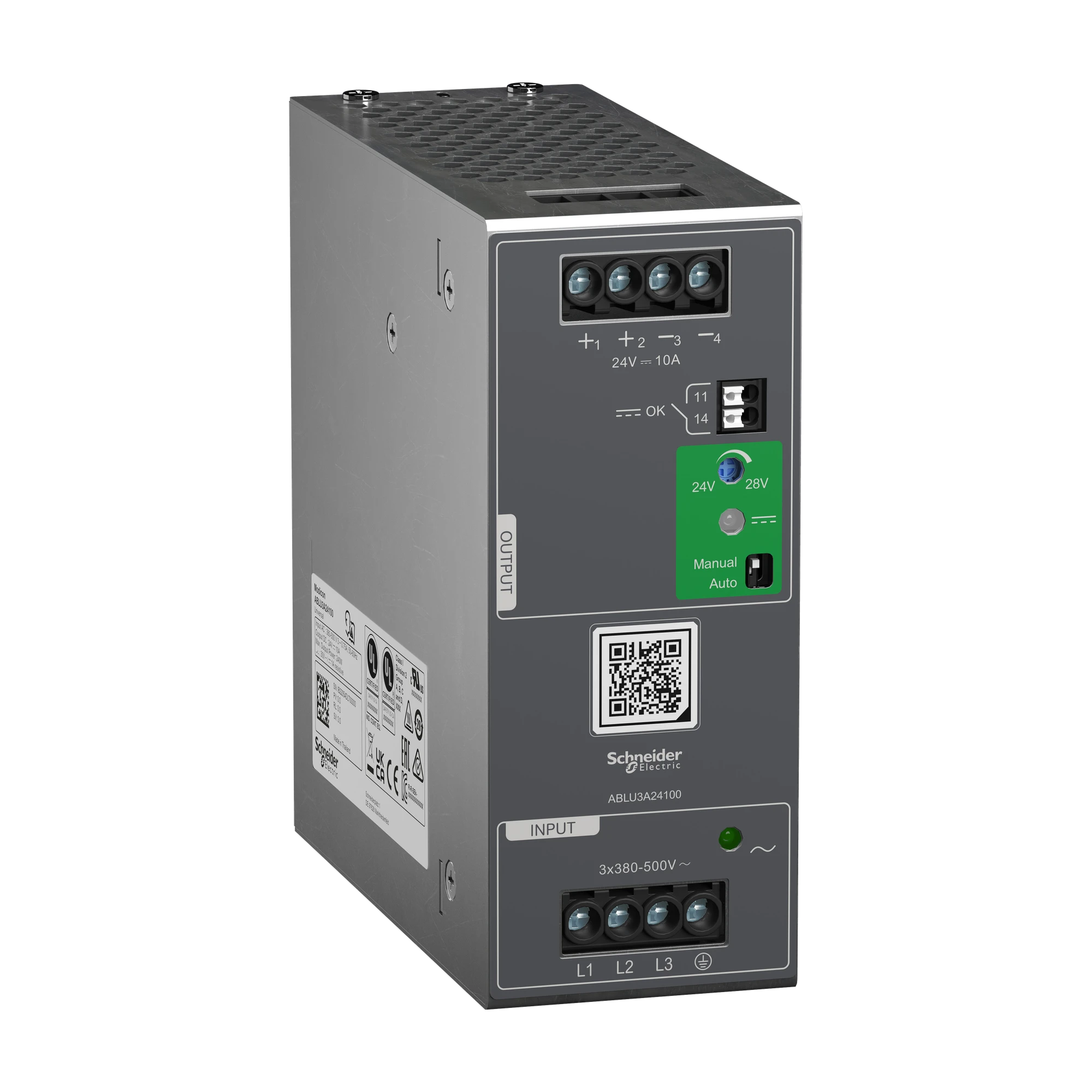 Schneider Electric ABLU3A24100 Spannungsversorgung, Modicon ABLU, Universal, getaktet, 380-500V AC, 3-phasig, 24V DC, 10A, 240W (img_001) Schneider Electric ABLU3A24100 Spannungsversorgung, Modicon ABLU, Universal, getaktet, 380-500V AC, 3-phasig, 24V DC, 10A, 240W (img_001)