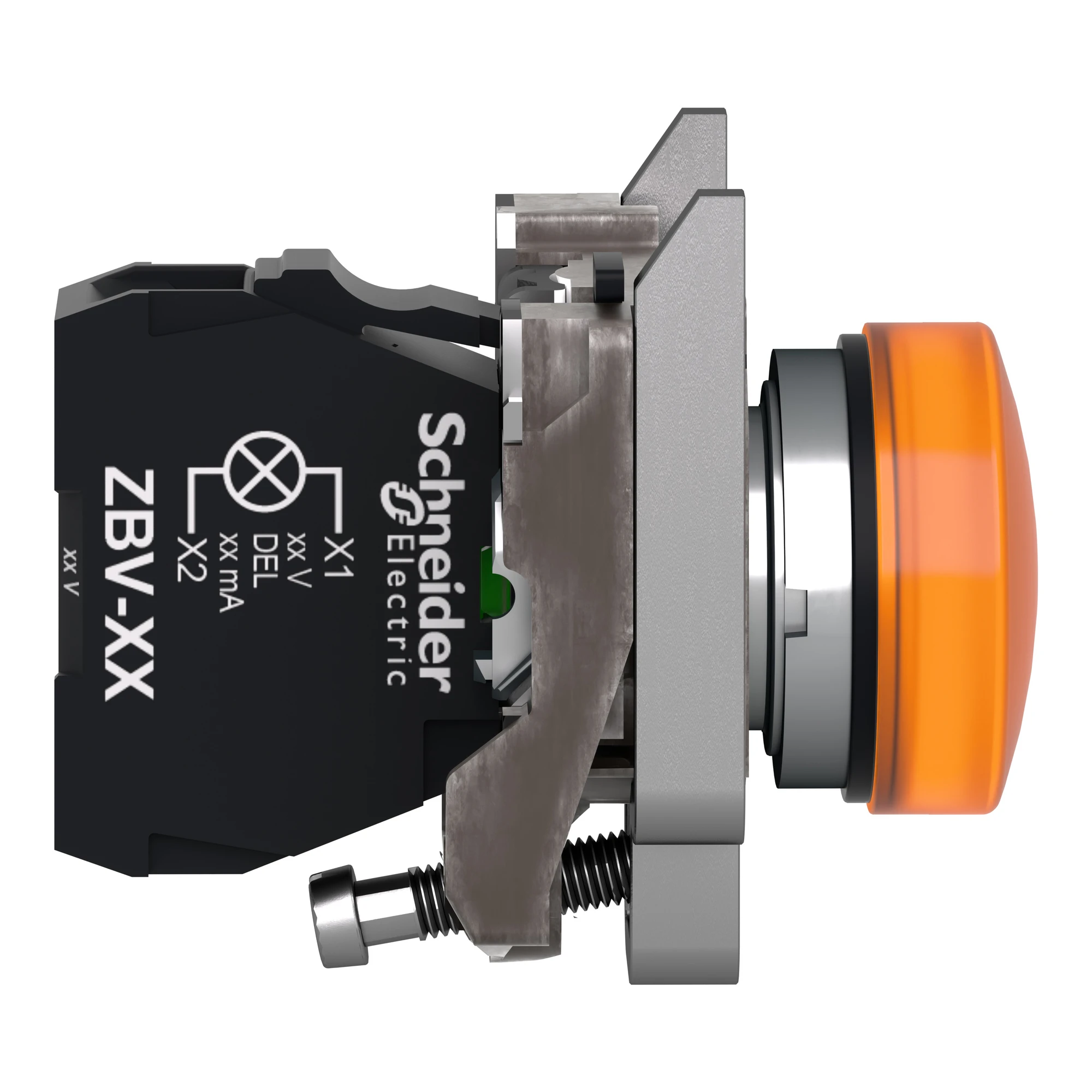 Schneider Electric XB4BVGM5T Pilot light, Harmony XB4, metal, 22mm, orange, incl. universal LED module with protection, 110-240V AC (img_004)
