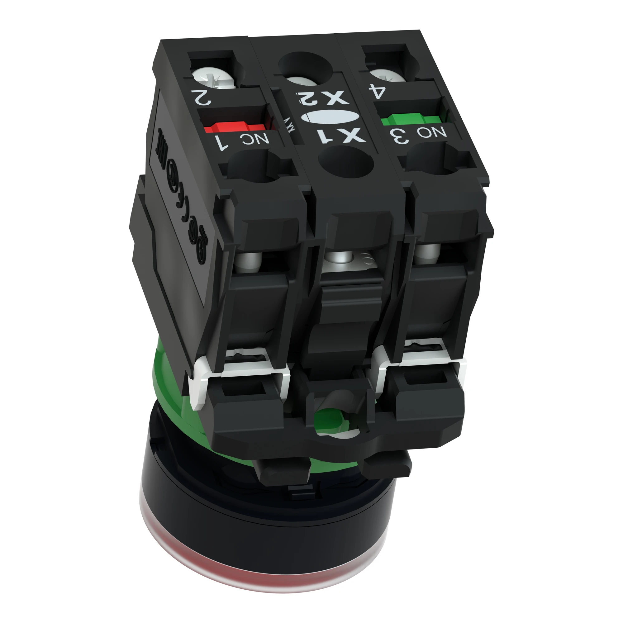 Schneider Electric XB5AW3465 Illuminated pushbutton, red, flat, 1NO+1NC, momentary, +BA 9s 250V 2.4W (img_007)