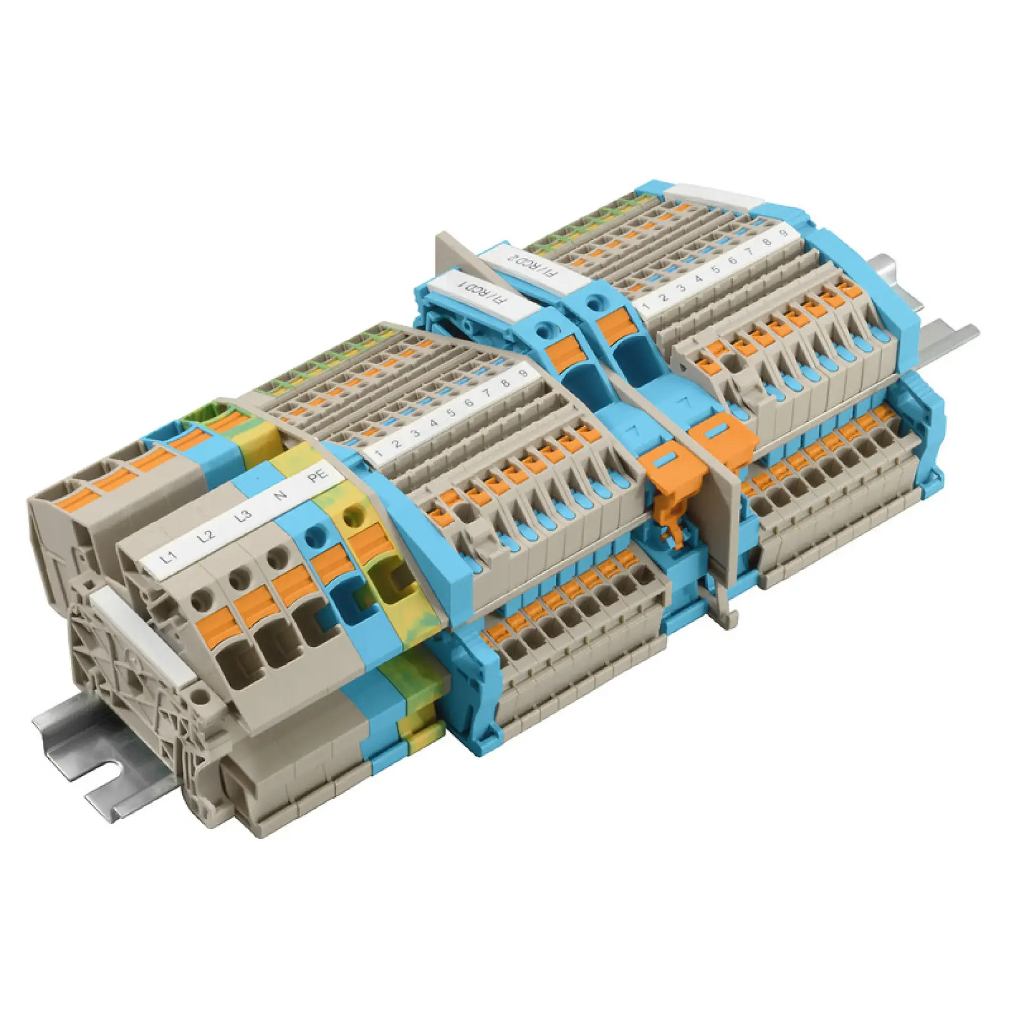 Weidmüller 8000122099 Multi-tier modular terminal, PUSH IN, Miscellaneous, 16 mm², Number of connections: 100, Number of levels: 3, TS 35, V-0, Wemid (img_001)