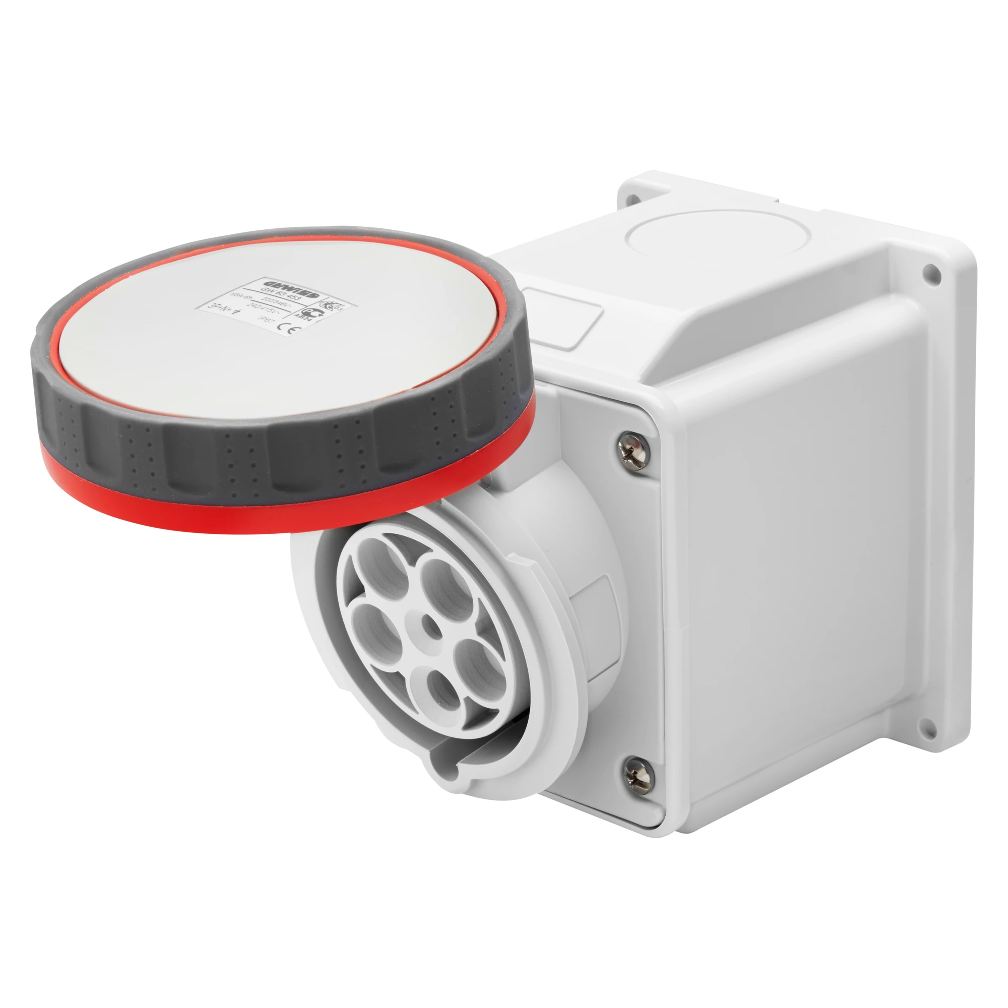 GEWISS GW63453 10° ANGLED SURFACE-MOUNTING SOCKET-OUTLET - IP67 - - 3P+N+E 63A 346-415V 50/60HZ - RED - 6H - SCREW WIRING (img_001) GEWISS GW63453 10° ANGLED SURFACE-MOUNTING SOCKET-OUTLET - IP67 - - 3P+N+E 63A 346-415V 50/60HZ - RED - 6H - SCREW WIRING (img_001)