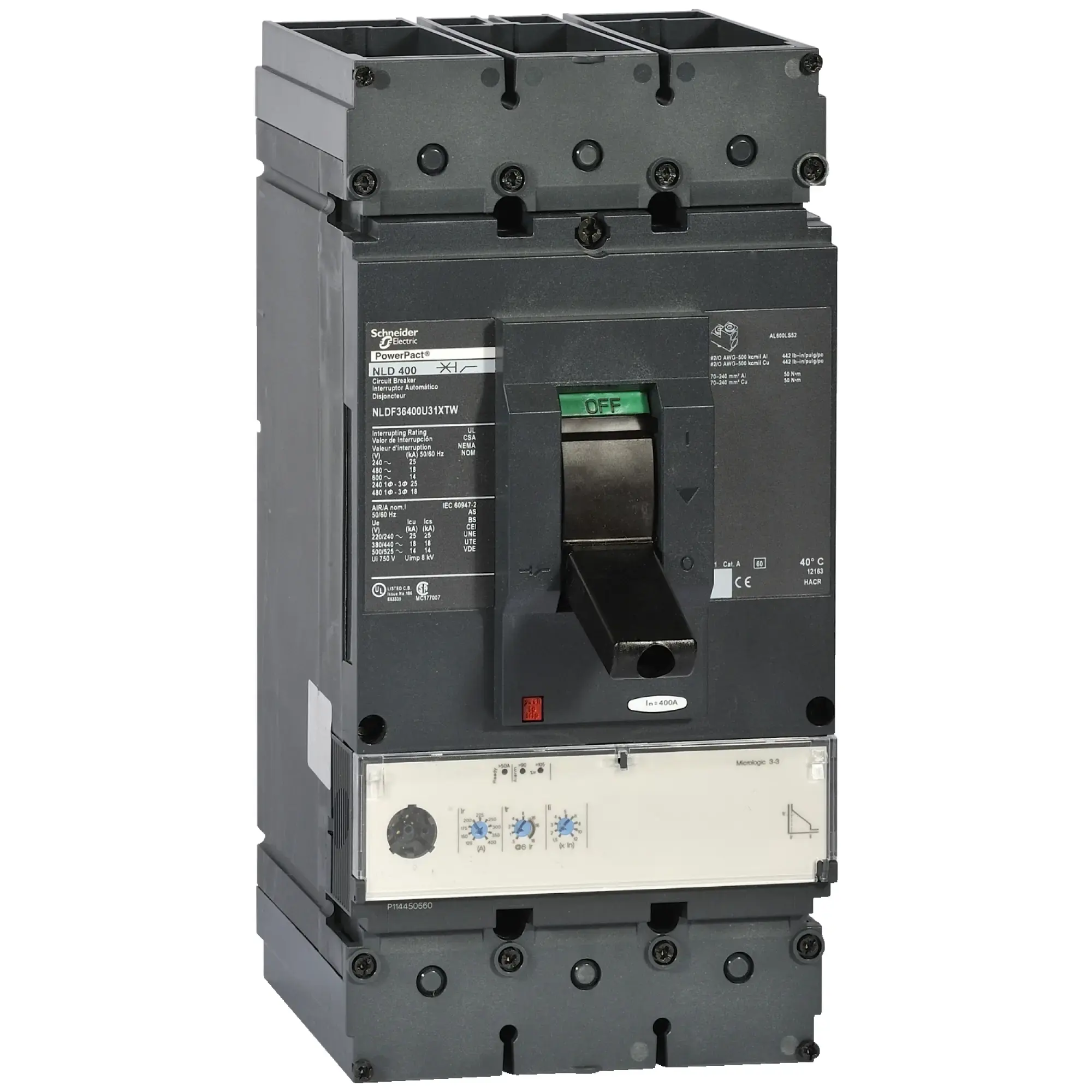Schneider Electric NLDF36600U31XTW PowerPact-Multistandard, L-Rahmen, 600 A, 14kA/600V AC mit Auslösegerät Micrologic 3.0 (img_001) Schneider Electric NLDF36600U31XTW PowerPact-Multistandard, L-Rahmen, 600 A, 14kA/600V AC mit Auslösegerät Micrologic 3.0 (img_001)