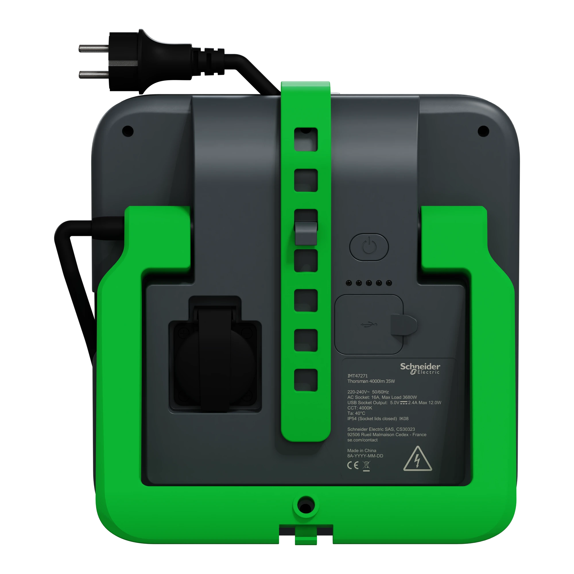 Schneider Electric IMT47271 LED Work Lamp Thorsman 35W 4000LM/ IP54/ IK08/ Socket + USB A+C 2.4A, dimmable (img_005) Schneider Electric IMT47271 LED Work Lamp Thorsman 35W 4000LM/ IP54/ IK08/ Socket + USB A+C 2.4A, dimmable (img_005)