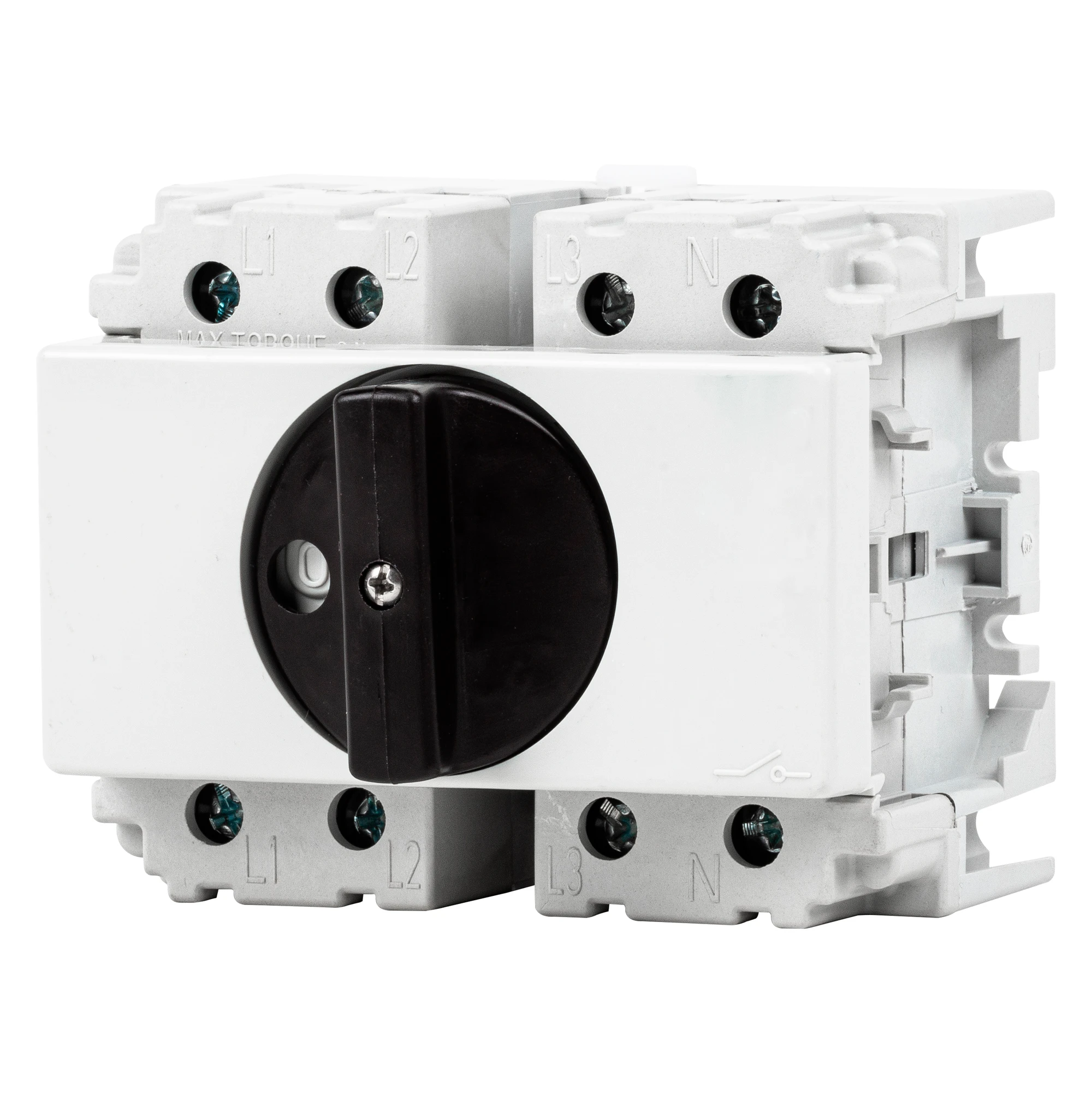 GEWISS GW70207 ROTARY ISOLATOR SWITCH - FOR DIN RAIL - BLACK HANDLE - 3P 5M EN50022 63A (img_001)