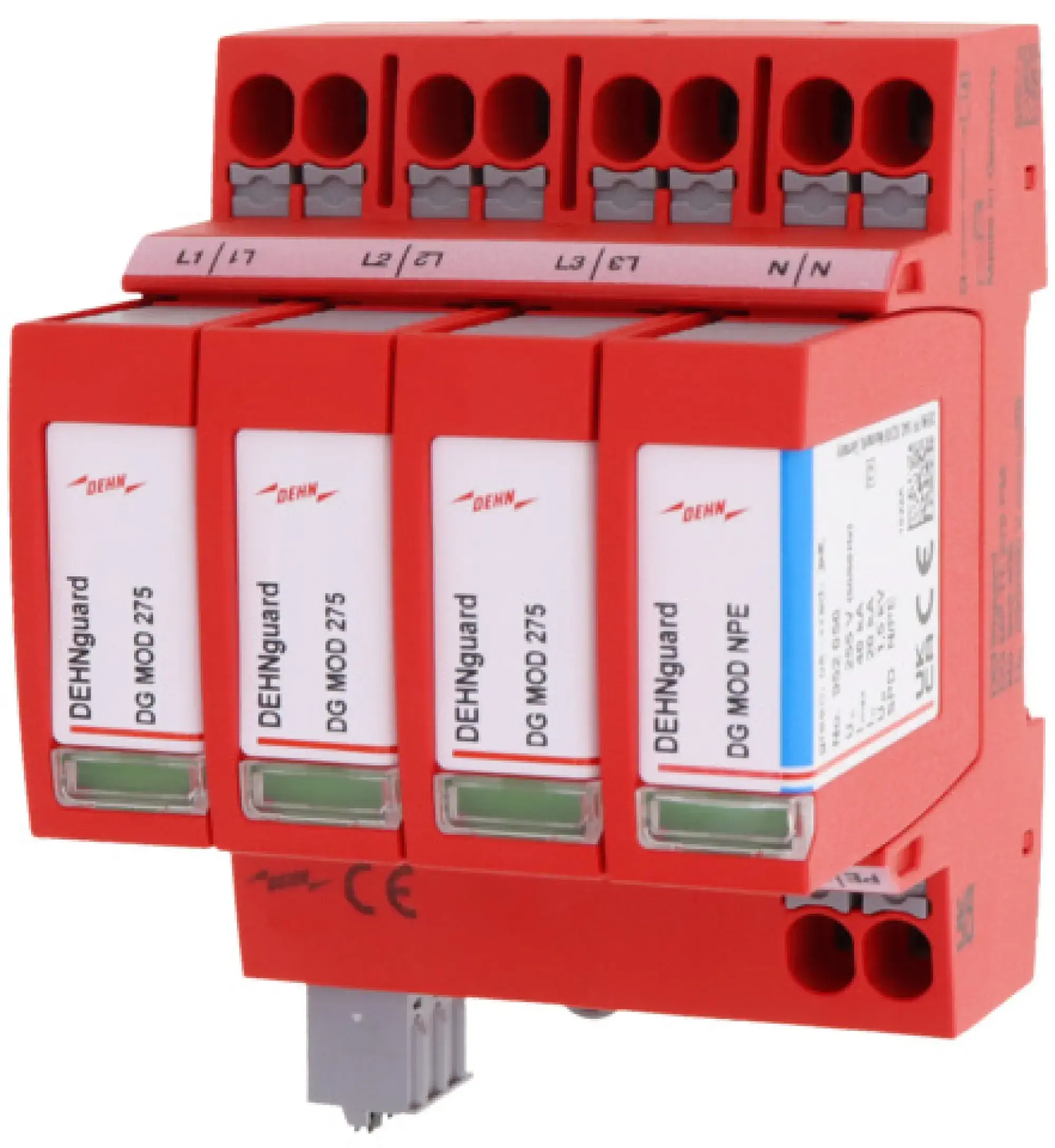 Dehn 942315 Surge arrester type 2+3 DEHNguard MP FM 4-pole Uc 275V for TT and TNS systems (img_001) Dehn 942315 Surge arrester type 2+3 DEHNguard MP FM 4-pole Uc 275V for TT and TNS systems (img_001)