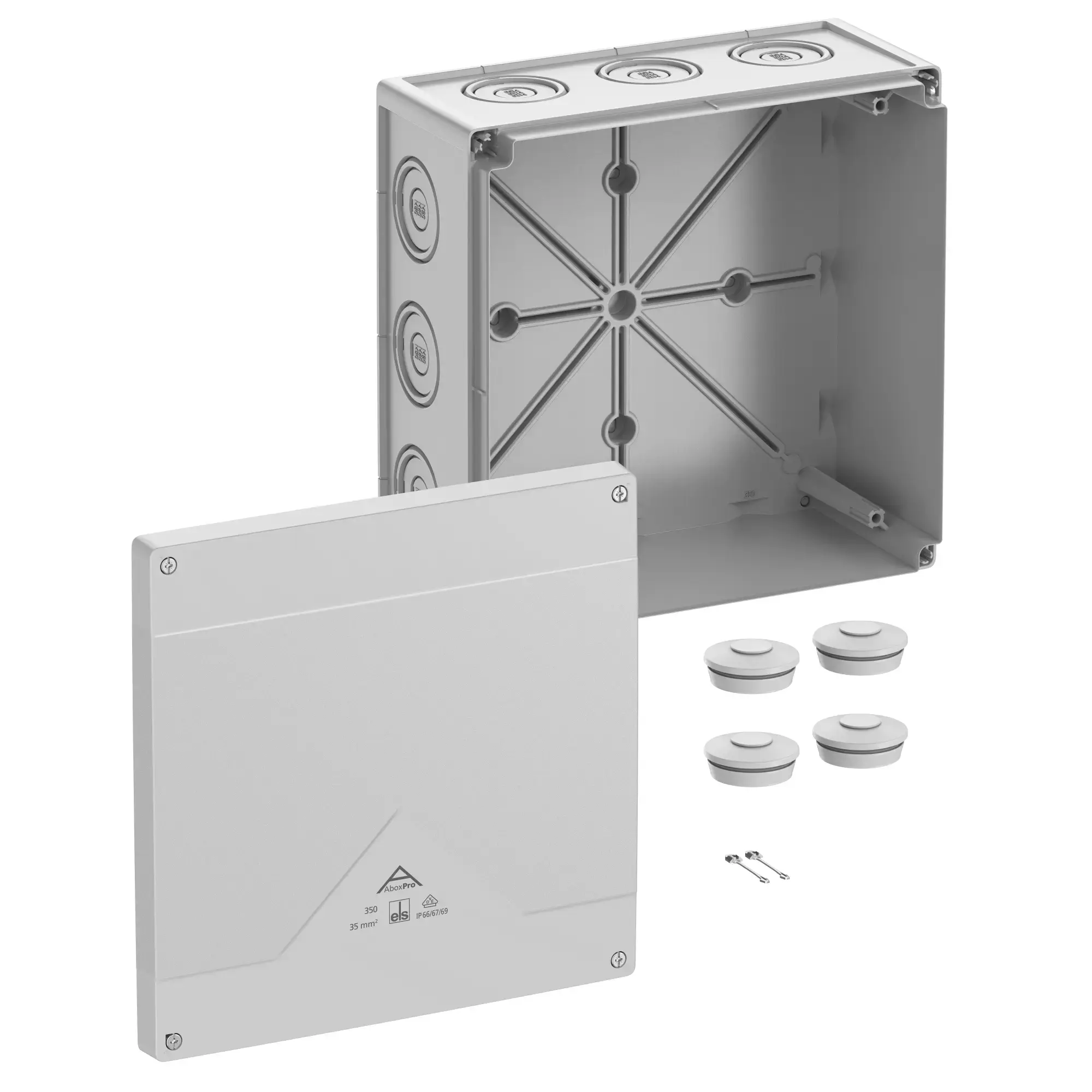 Spelsberg 43540001 Junction box, Type of protection IP66/IP67/IP69, max. 35², IK09, Protection class II, Ui 1000V AC, Ui 1000V DC, DLG, DNV, VDE, Halogen free (img_001) Spelsberg 43540001 Junction box, Type of protection IP66/IP67/IP69, max. 35², IK09, Protection class II, Ui 1000V AC, Ui 1000V DC, DLG, DNV, VDE, Halogen free (img_001)