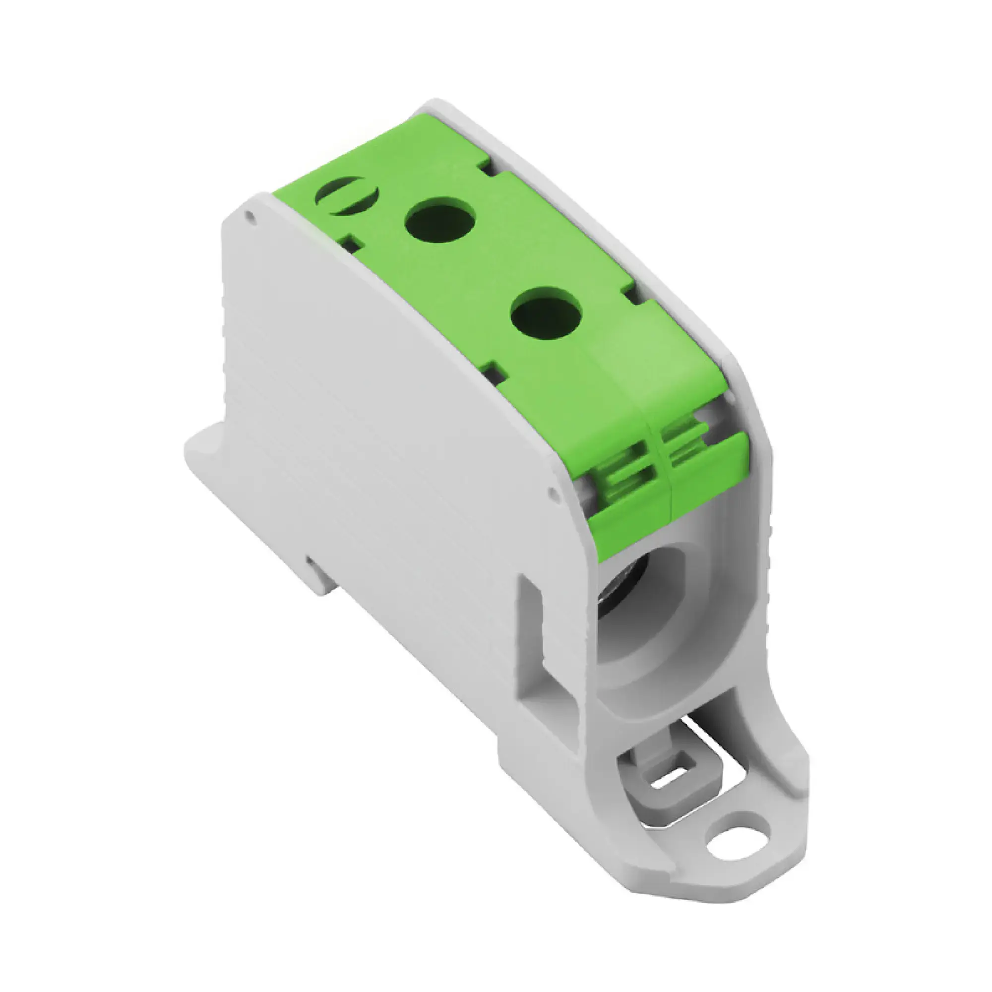Weidmüller 2502670000 Potential distributor terminal, Screw connection, green, 95 mm², 232 A, 1000 V, Number of connections: 2, Number of levels: 1, TS 35, V-0, Wemid (img_001)