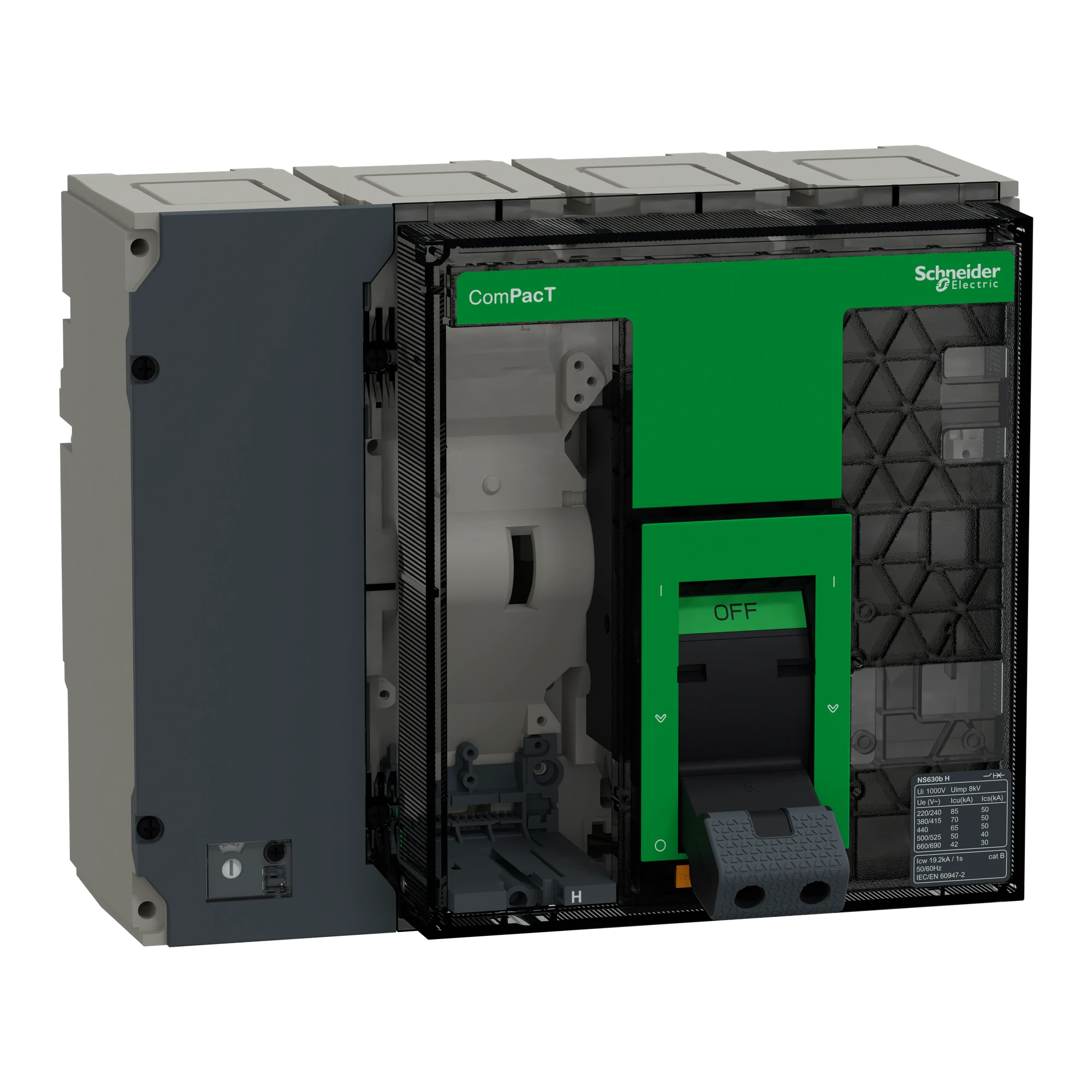 Schneider Electric C063H4FM ComPacT NS630bH, 4P, 630 A, max. Interrupting Capacity 70 kA (img_001) Schneider Electric C063H4FM ComPacT NS630bH, 4P, 630 A, max. Interrupting Capacity 70 kA (img_001)