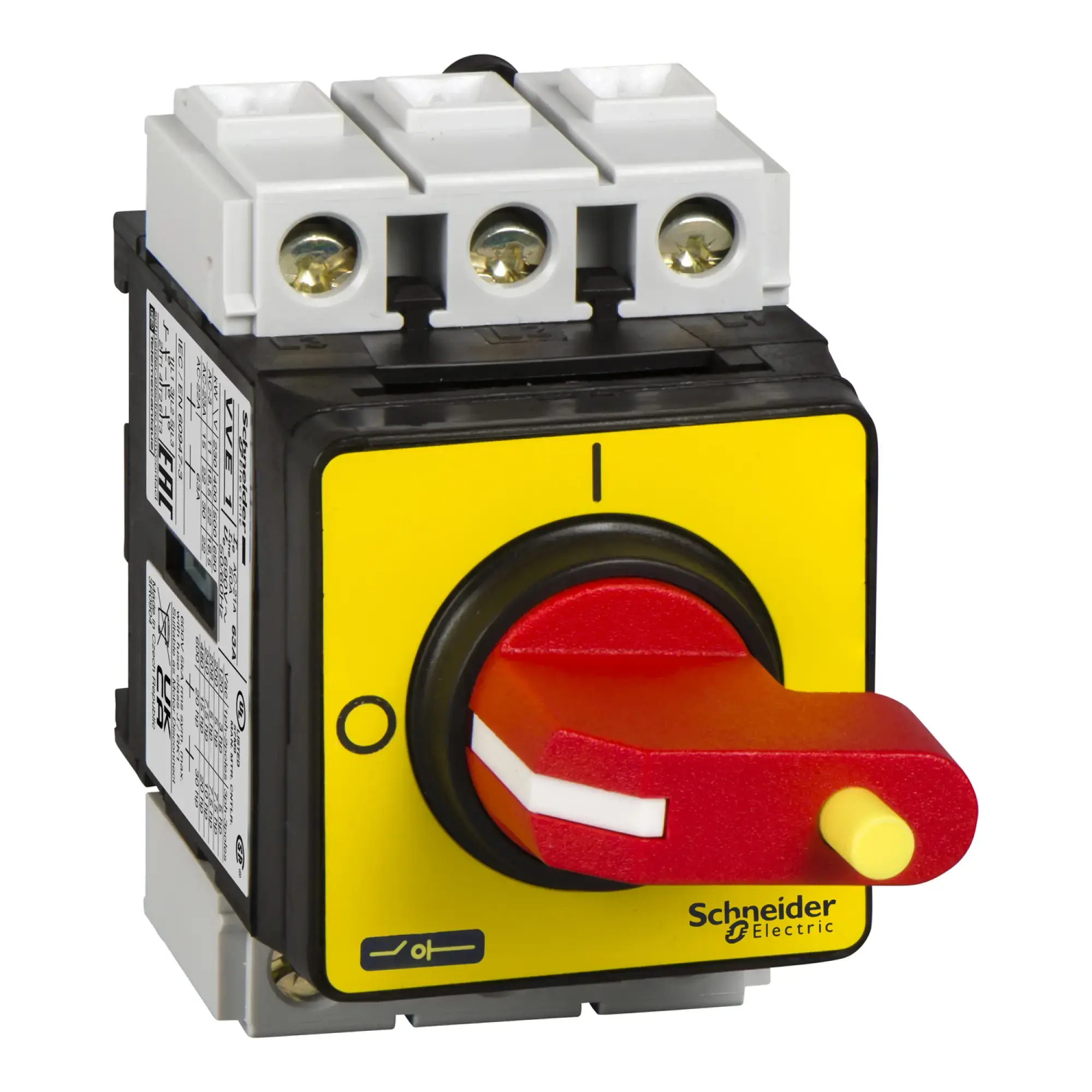 Schneider Electric VVE1 Emergency-Stop/Main Switch, TeSys, 3p, 690 V 32A, red handle, lockable (img_002) Schneider Electric VVE1 Emergency-Stop/Main Switch, TeSys, 3p, 690 V 32A, red handle, lockable (img_002)
