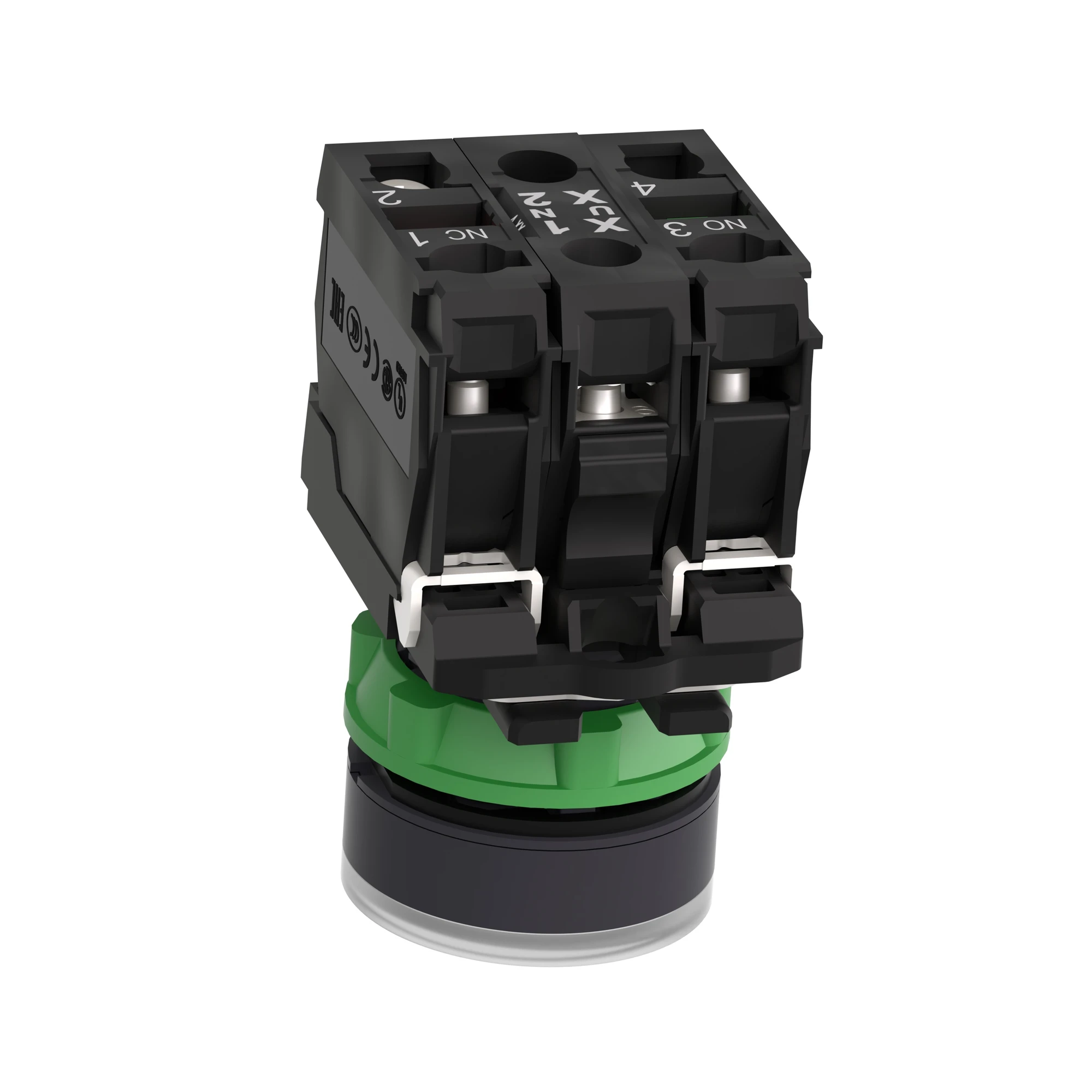 Schneider Electric XB5AW31B5 Illuminated pushbutton, Harmony XB5, plastic, white, 22mm, universal LED, smooth dome, 1NO + 1NC, 24V ACDC (img_008)