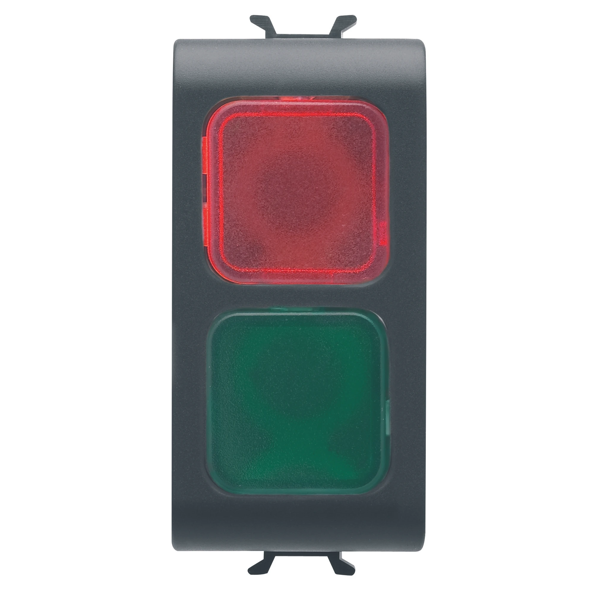 GEWISS GW12629 DOUBLE INDICATOR LAMP - RED/GREEN - 1 MODULE - SATIN BLACK - CHORUSMART (img_001)