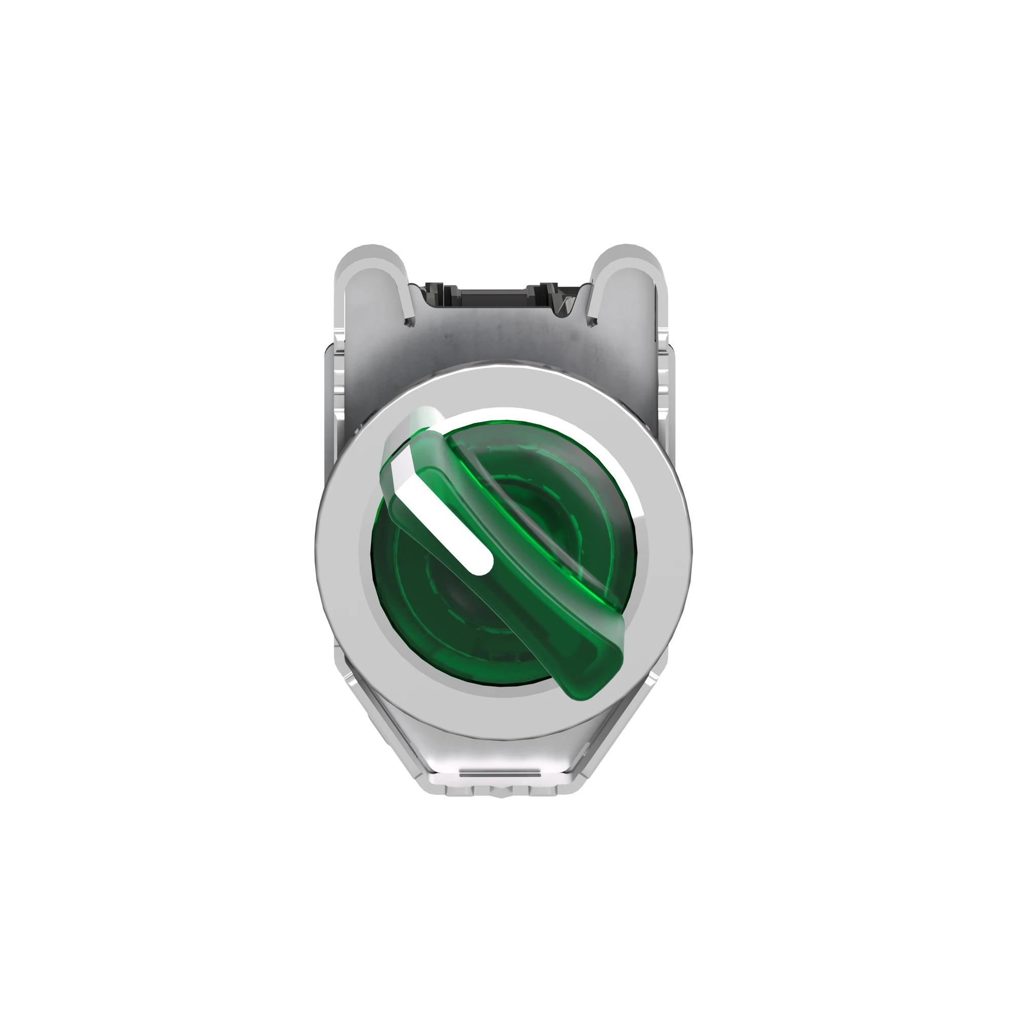 Schneider Electric XB4FK123G5 Illuminated selector switch, Harmony XB4F, metal, 30mm, green, universal LED, 2 positions, 1NC+1NO, 110-120V AC (img_003)
