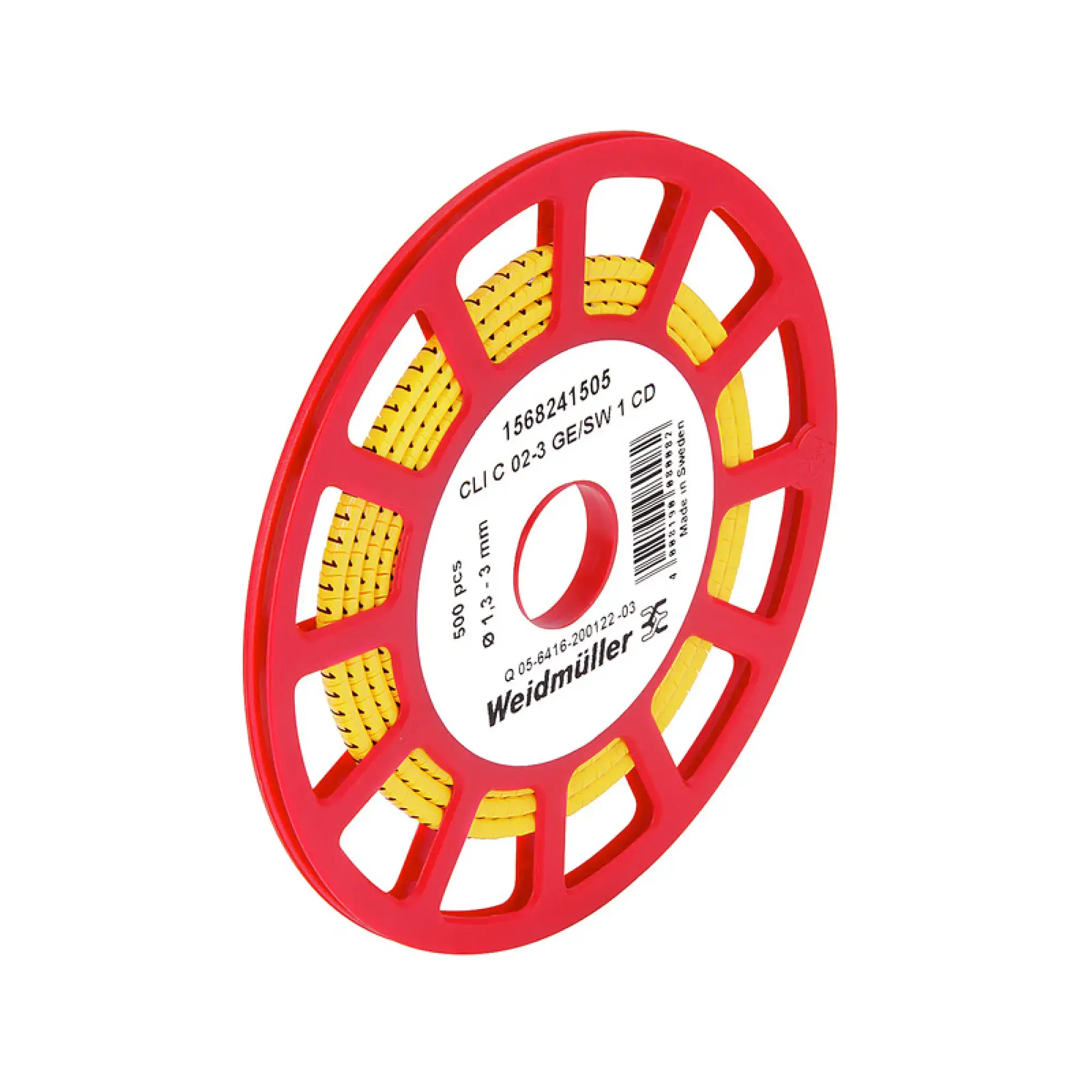 Weidmüller 1568241657 Cable coding system, yellow, Conductor O.D.:1.3 - 3 mm, Upper-case letters, PVC, soft, without Cadmium, -30...80 °C (img_001)