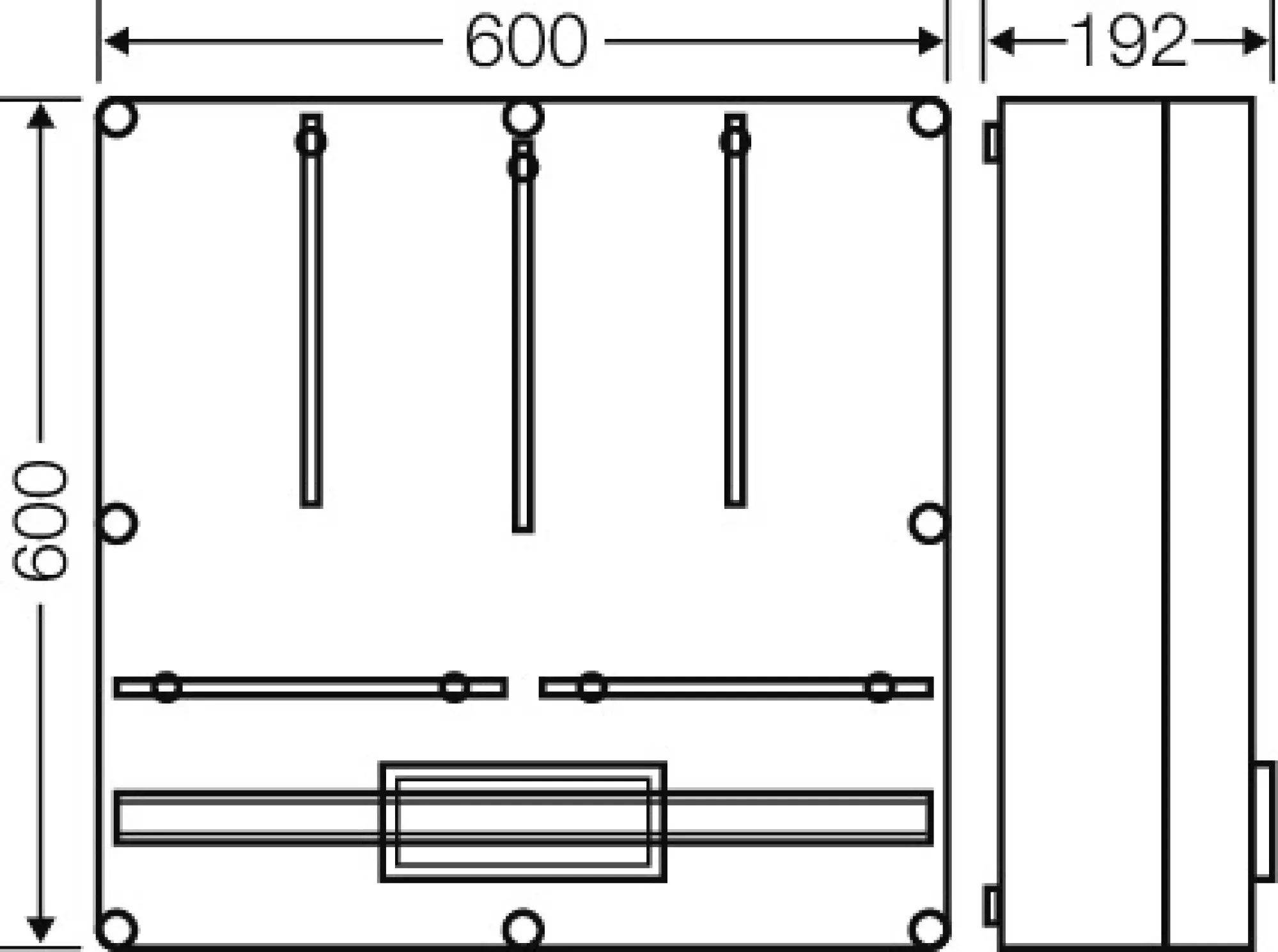 Hensel 2000092 Mi-Zählergehäuse, 600x600x185mm außen, mit Klappdeckel Mi 2820 (img_002)