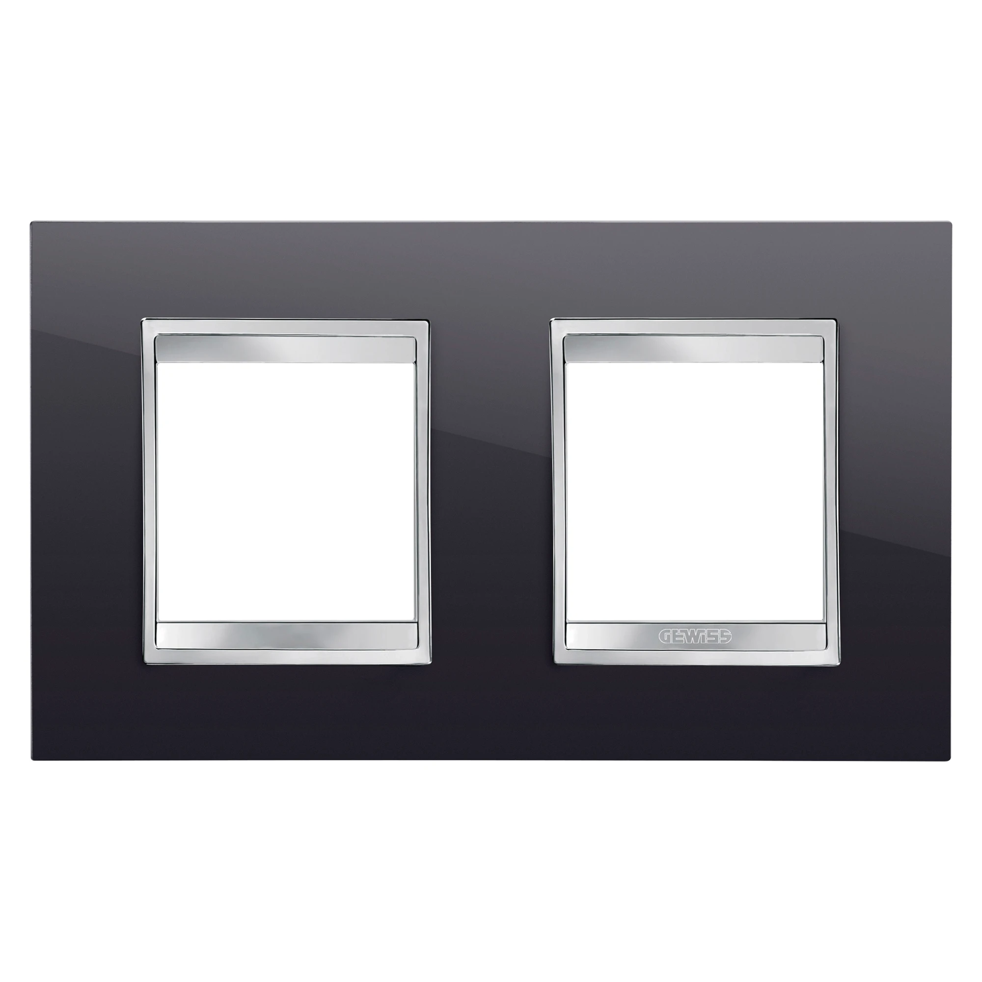 GEWISS GW16223TN LUX INTERNATIONAL PLATE - IN TECHNOPOLYMER - 2+2 MODULES HORIZONTAL - TONER BLACK - CHORUSMART (img_001)