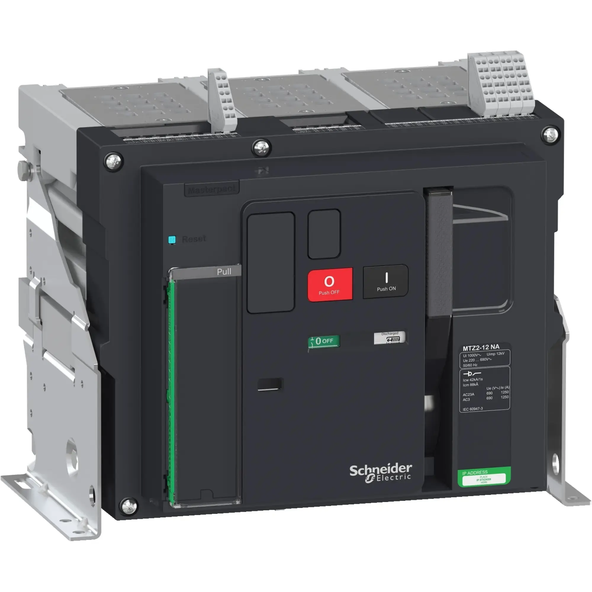 Schneider Electric LV848032 MasterPact MTZ2 1250A NA Icm=88kA/690V 3P Basic Switch Fixed Mount (img_002)