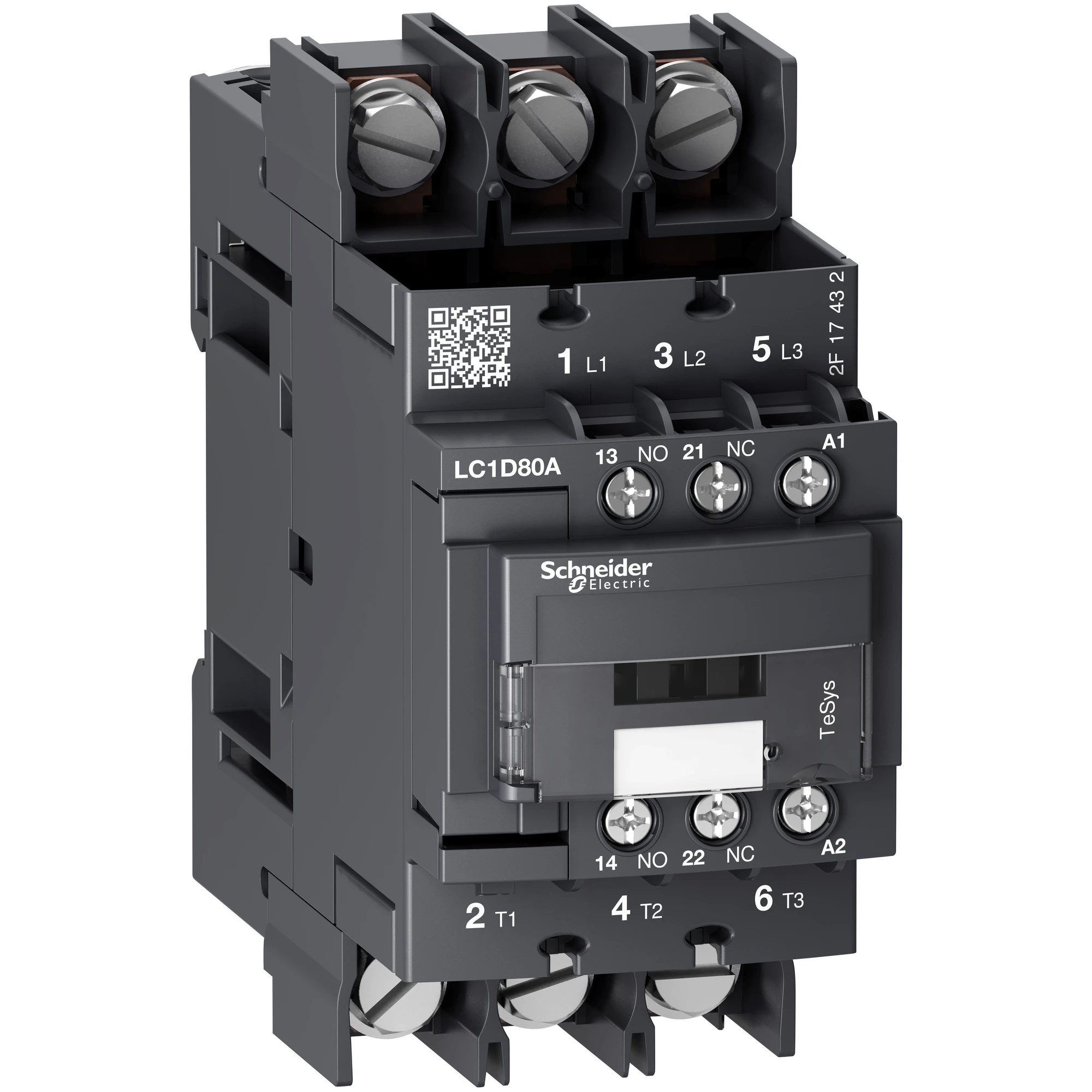 Schneider Electric LC1D80A6G7 Power contactor LC1D 3p, +1NO+1NC, 37 kW, 80 A, 400 V AC3, coil 120 V AC (img_001)