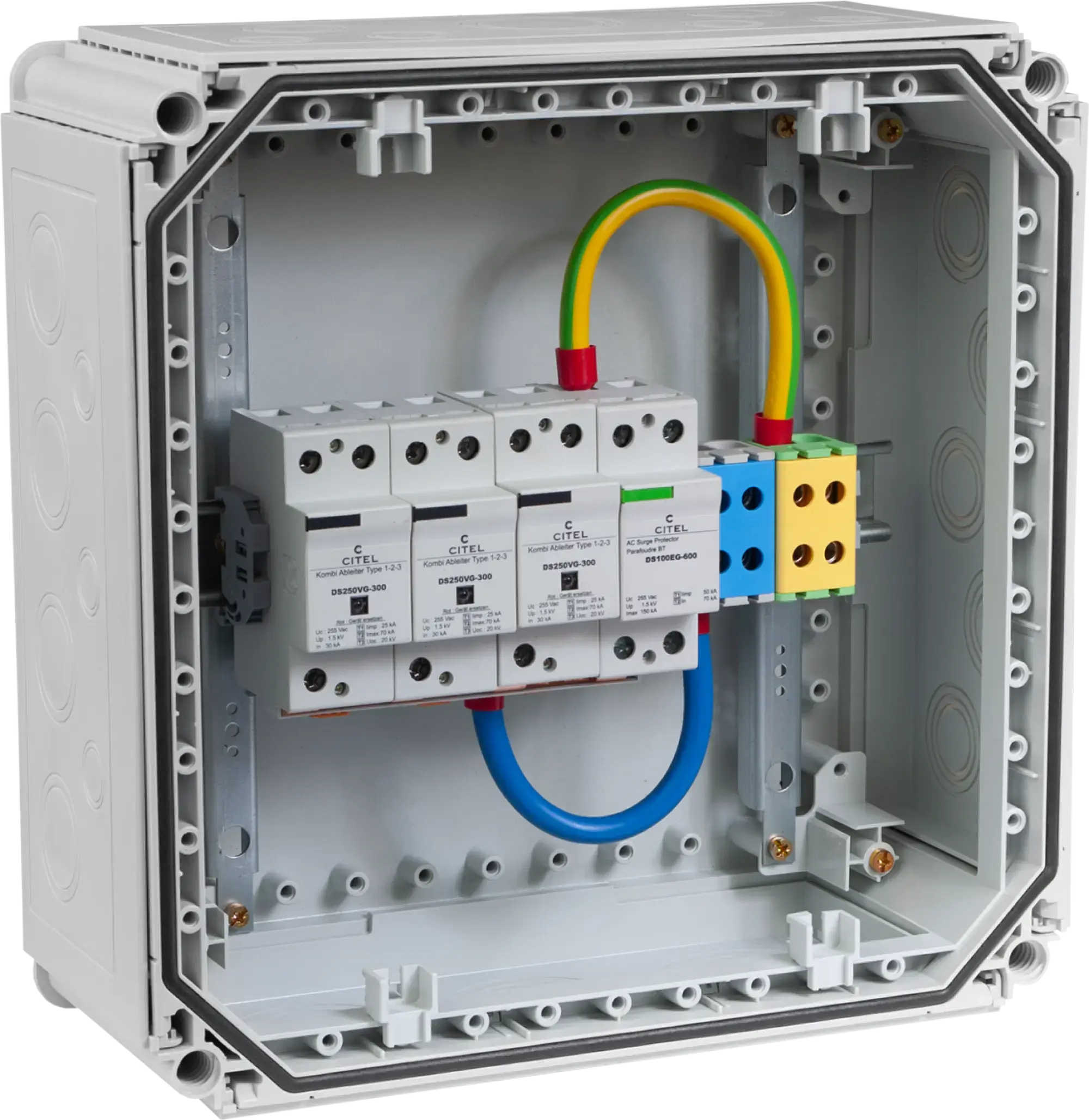 Citel 159140 Anschlusskasten für Hauptstromversorgungen, TNS-TT Netz, mit SPD Typ 1+2+3 (img_001) Citel 159140 Anschlusskasten für Hauptstromversorgungen, TNS-TT Netz, mit SPD Typ 1+2+3 (img_001)