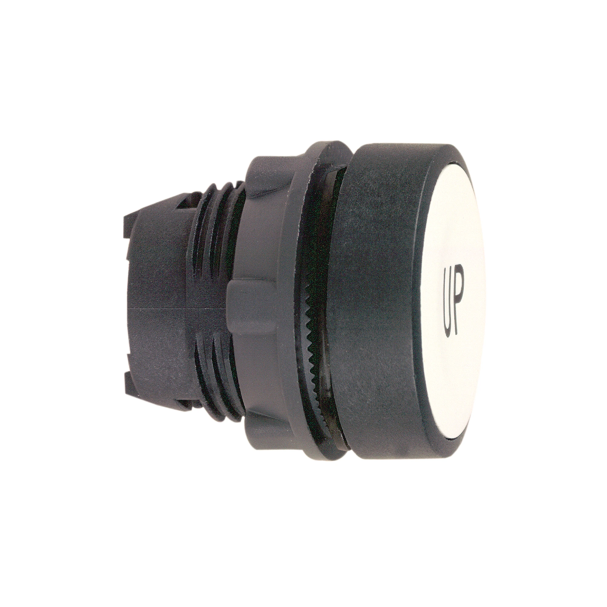 Schneider Electric ZB5AA343 Pushbutton, Front Element, Harmony XB5, Plastic, 22mm, White, Labeled UP, Momentary (img_001)