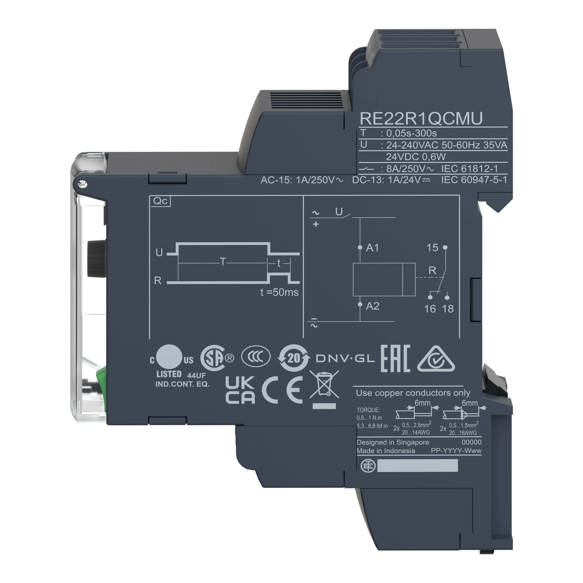 Schneider Electric RE22R1KMR Fallback Delay without Auxiliary Power, 0.05 s-10min, 24-240VAC/DC, 1 W (img_007)