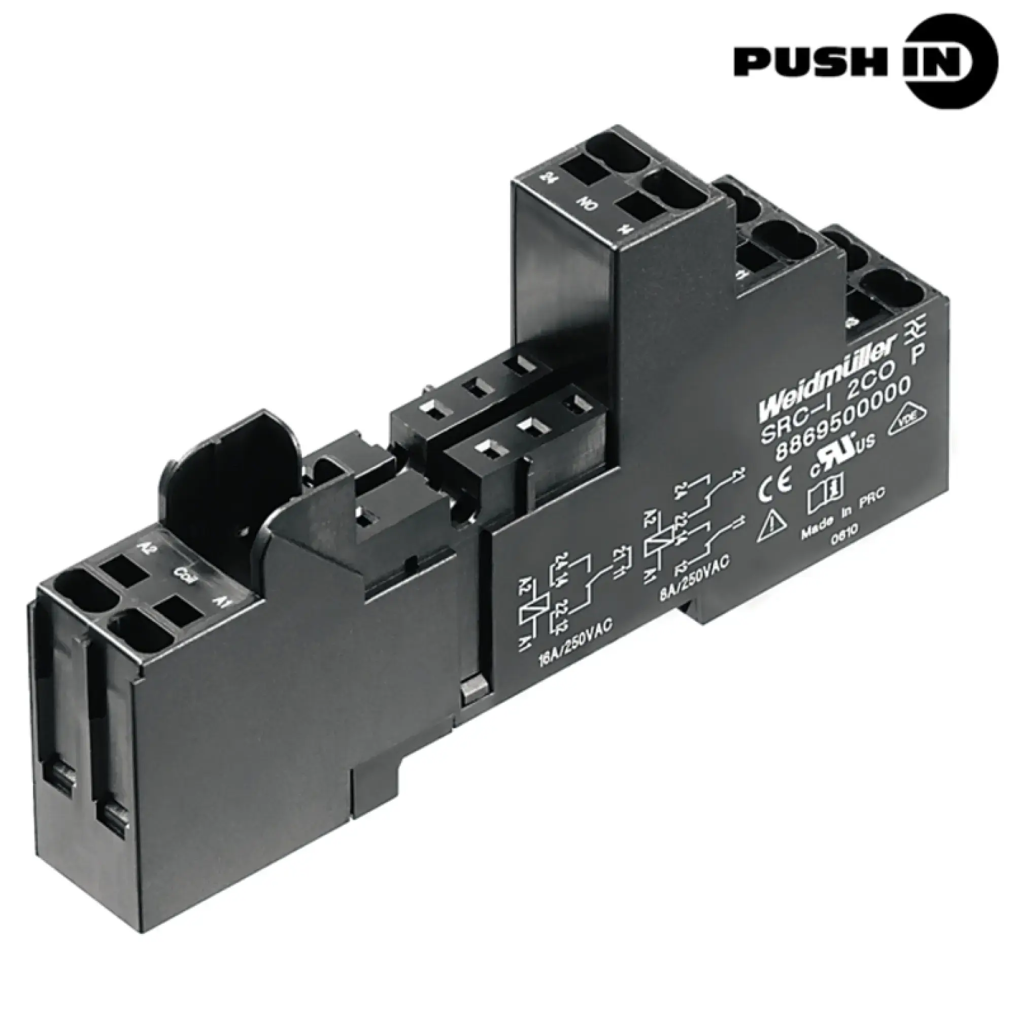 Weidmüller 8869500000 Relay socket, IP20, 2 CO contact , 8 A, PUSH IN (img_001)